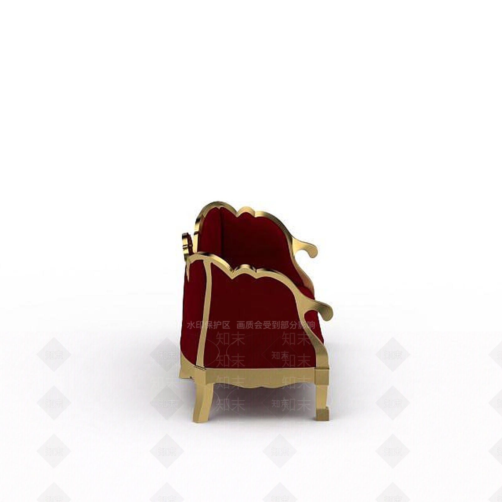 欧式古典欧式红色布艺沙发3D模型下载【ID:1199877058】