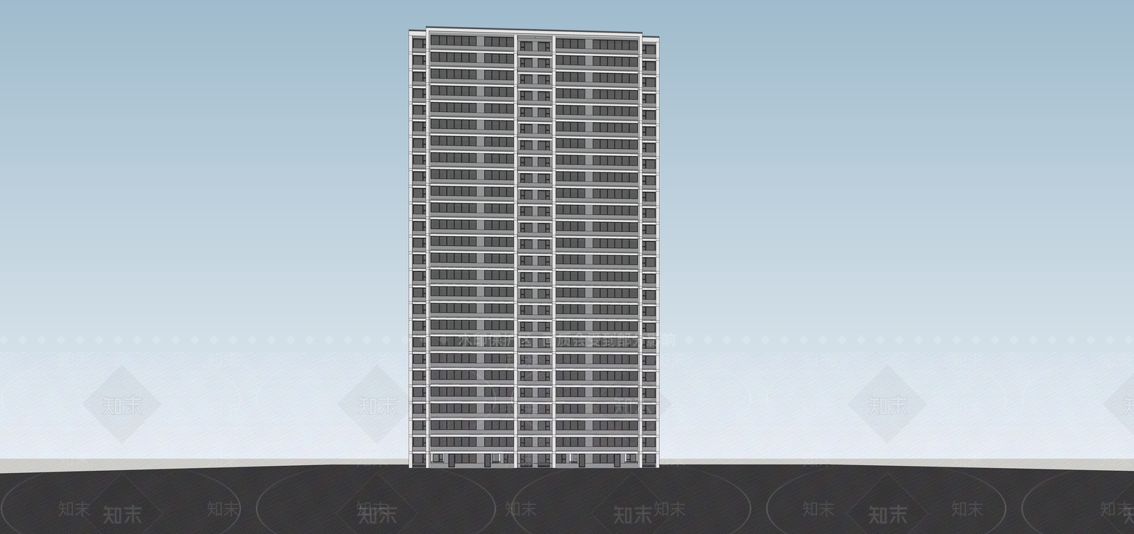 现代高层住宅SU模型下载【ID:1199877332】