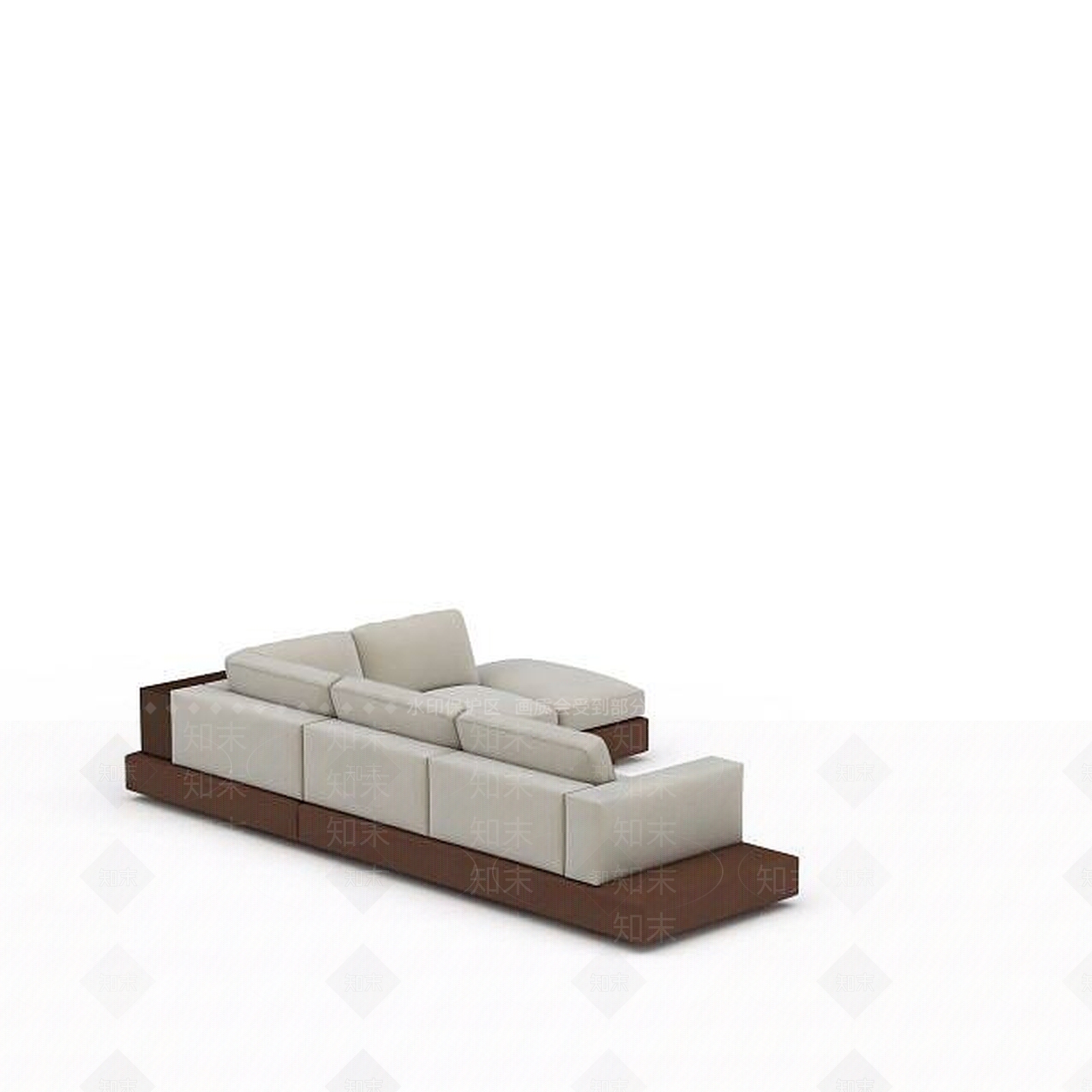 现代白色布艺多人沙发3D模型下载【ID:1199877462】