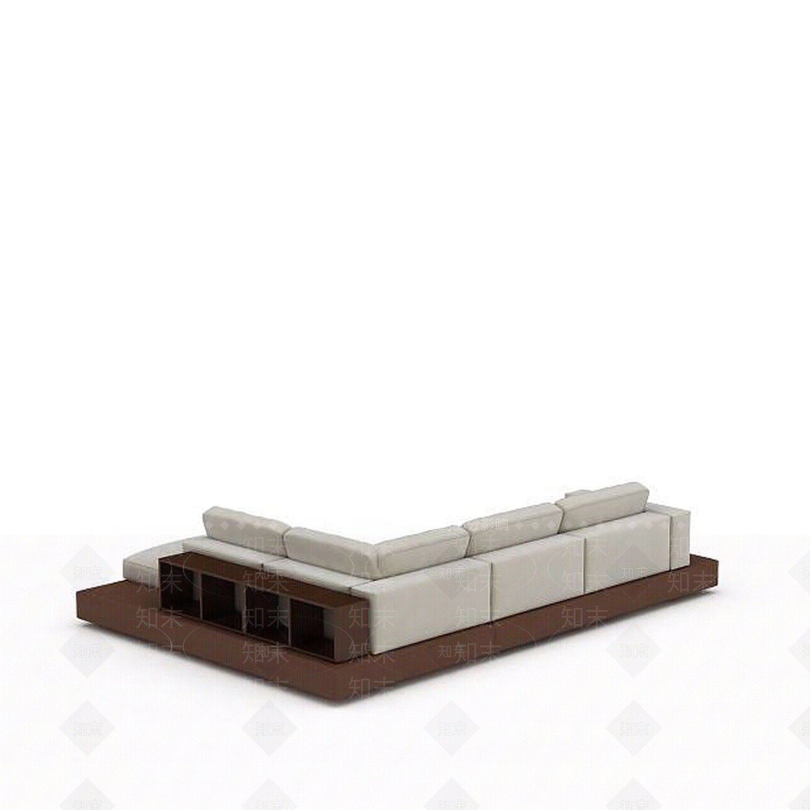 现代白色布艺多人沙发3D模型下载【ID:1199877462】