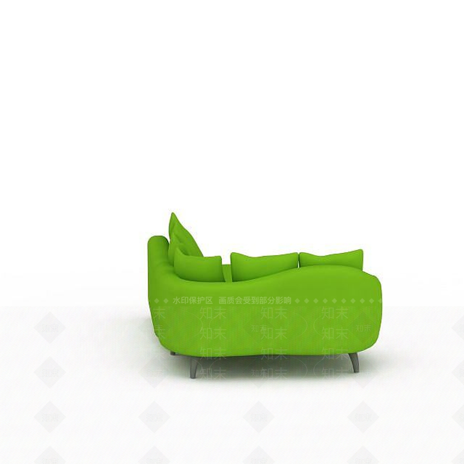 现代时尚绿色多人沙发3D模型下载【ID:1199877614】