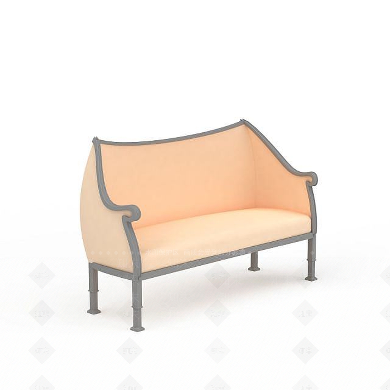现代简约双人休闲沙发3D模型下载【ID:1199877805】