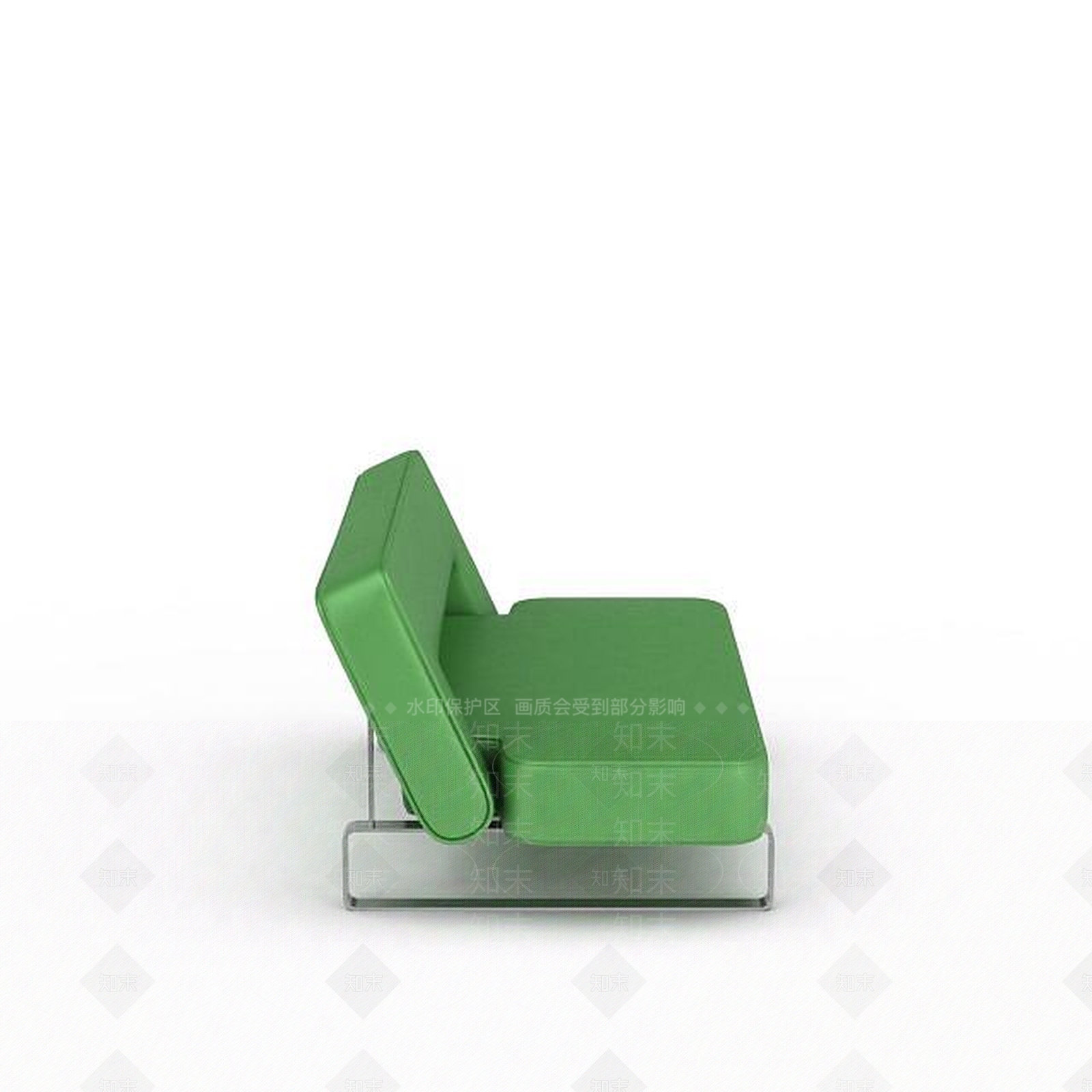 现代时尚绿色双人沙发3D模型下载【ID:1199877968】