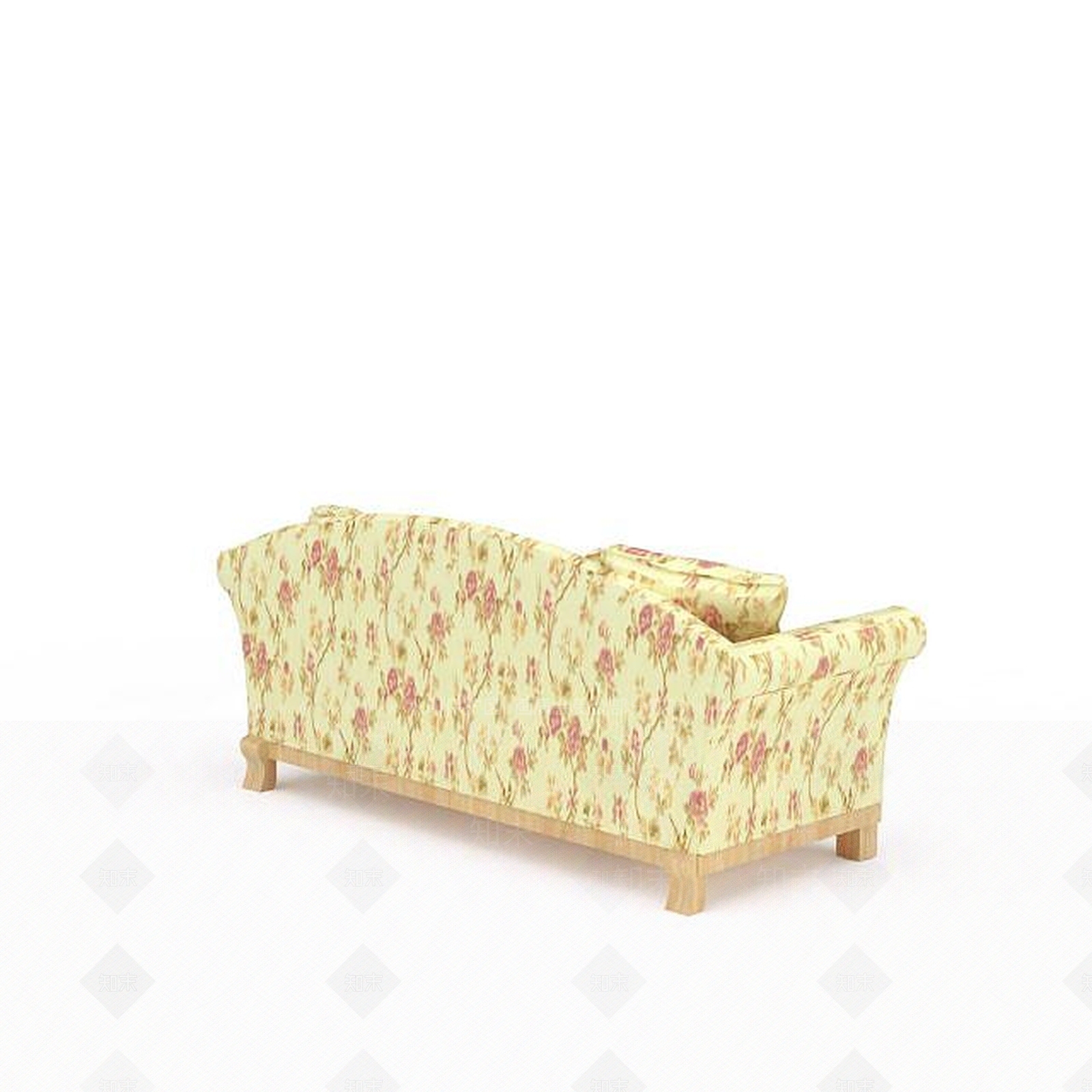 现代休闲印花布艺双人沙发3D模型下载【ID:1199878166】