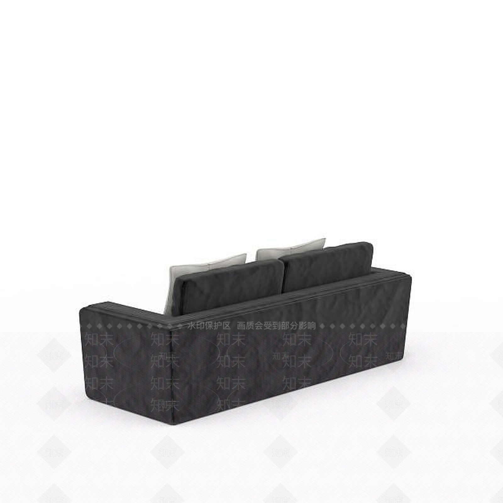现代精品灰色布艺双人沙发3D模型下载【ID:1199878971】