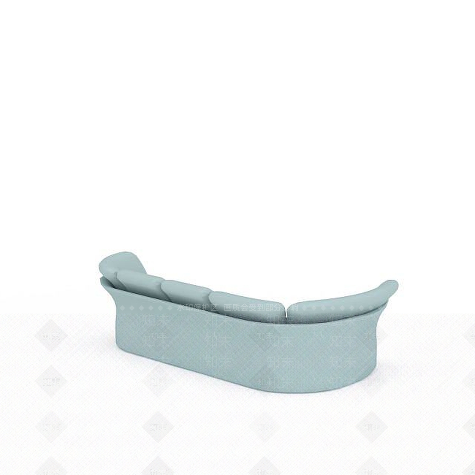 现代蓝色布艺多人沙发3D模型下载【ID:1199879986】
