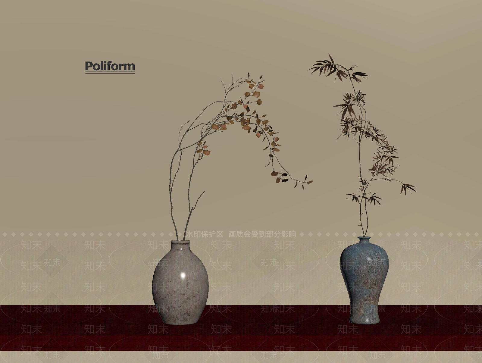 新中式花艺SU模型下载【ID:1199880641】