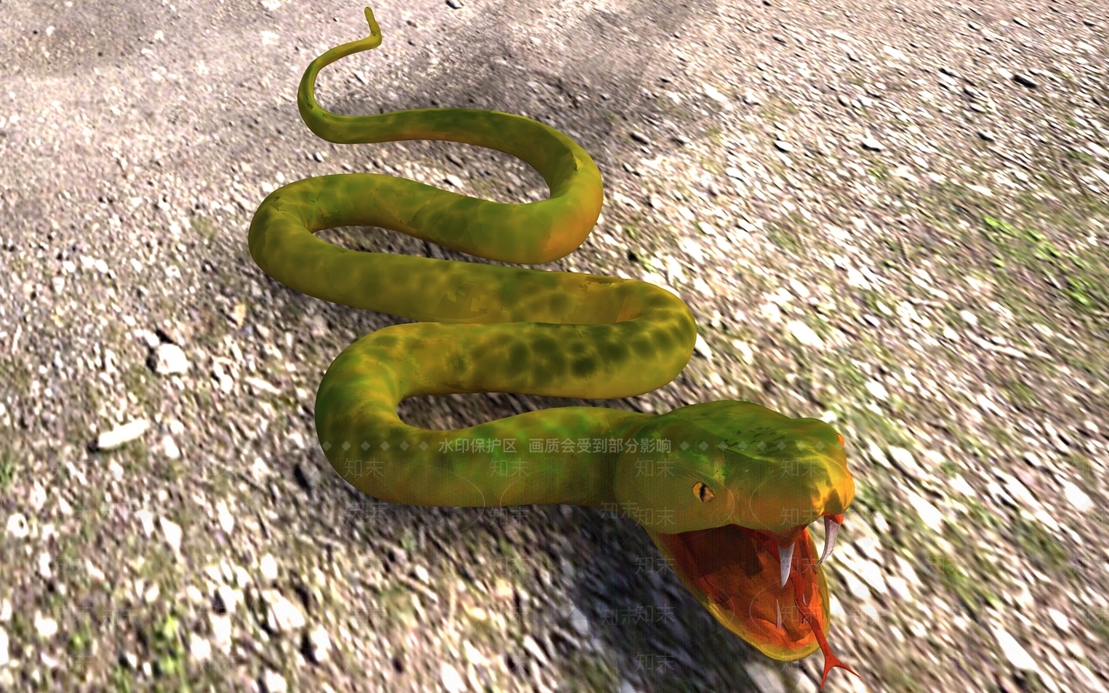 爬行类动物3D模型下载【ID:1199880829】