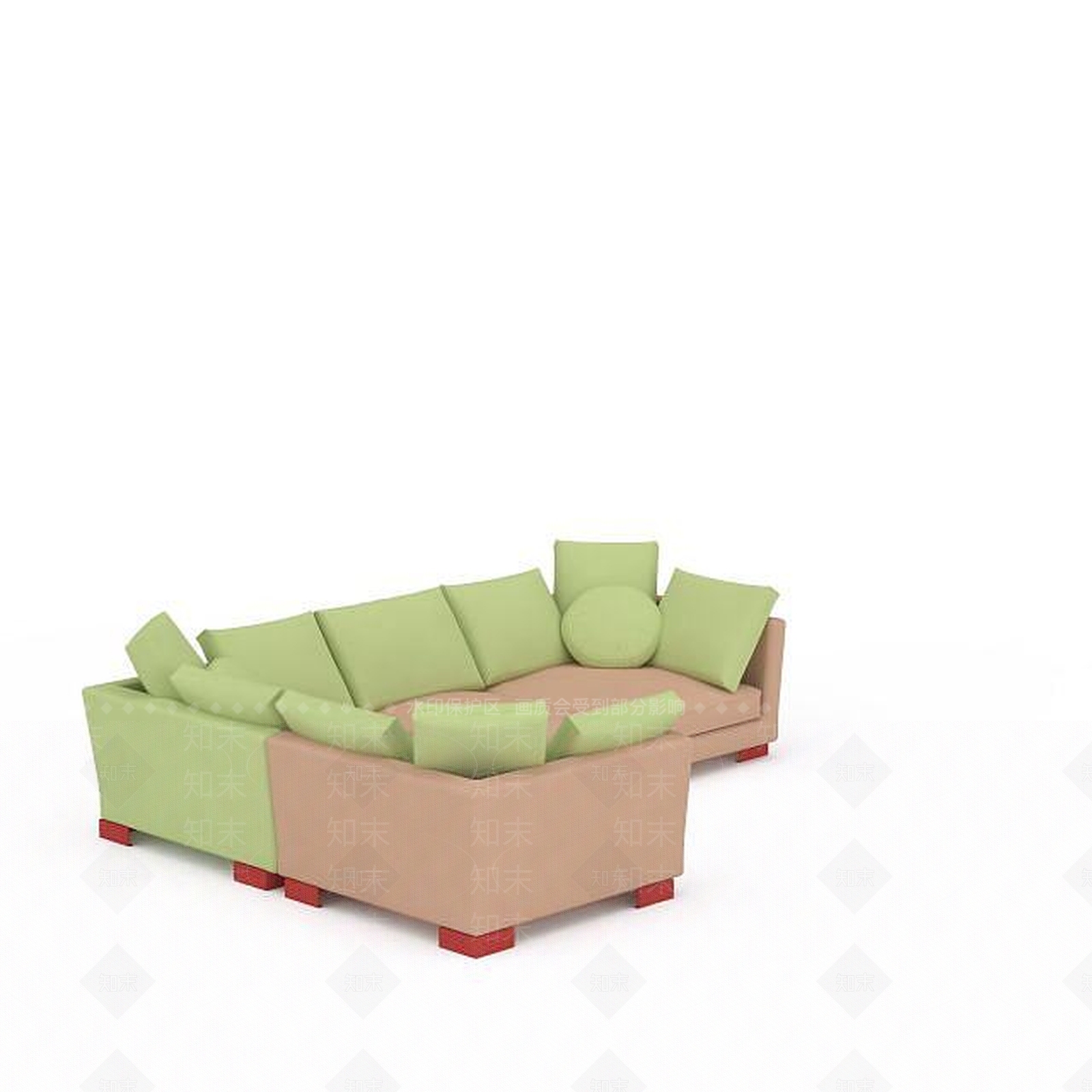 现代布艺休闲沙发3D模型下载【ID:1199880985】