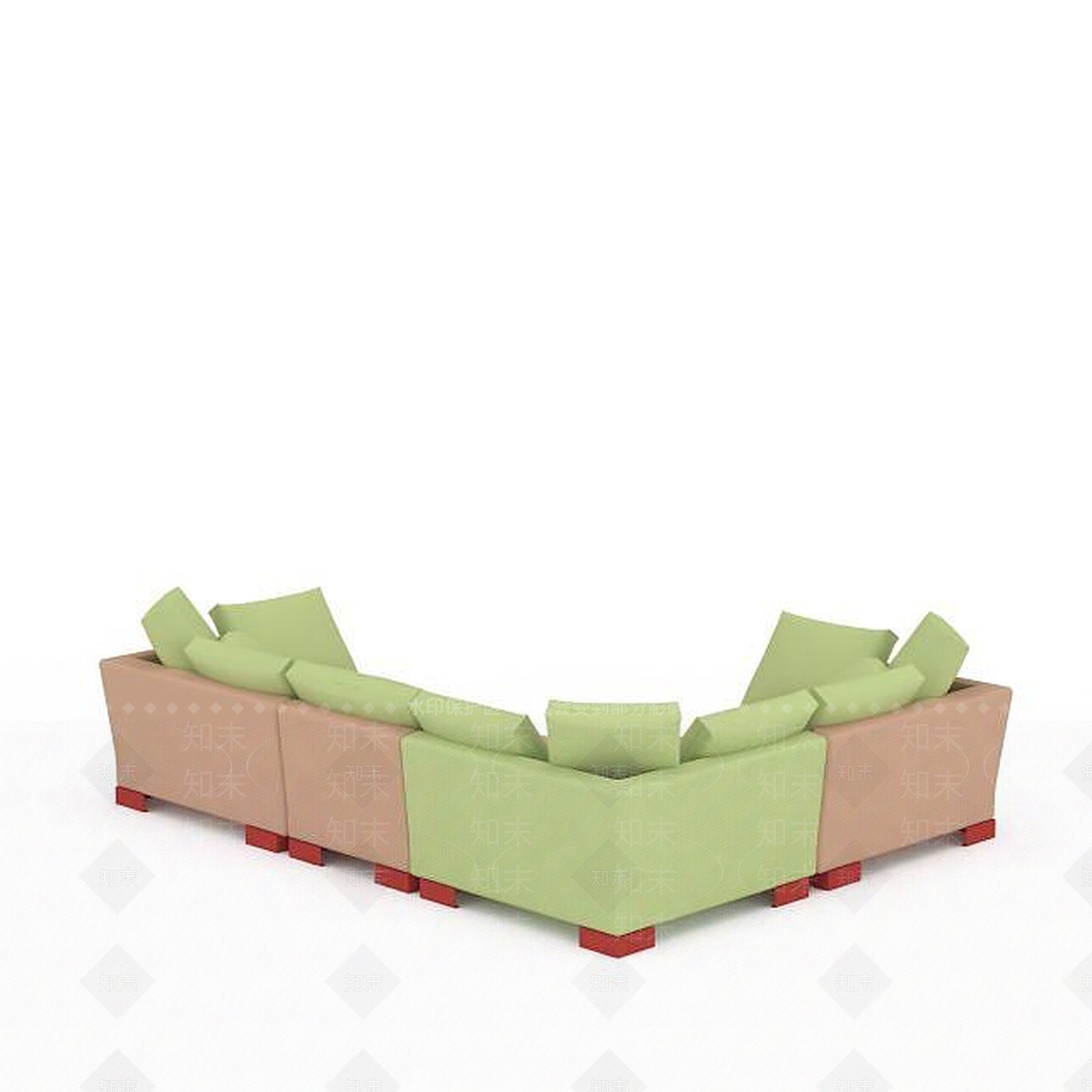 现代布艺休闲沙发3D模型下载【ID:1199880985】