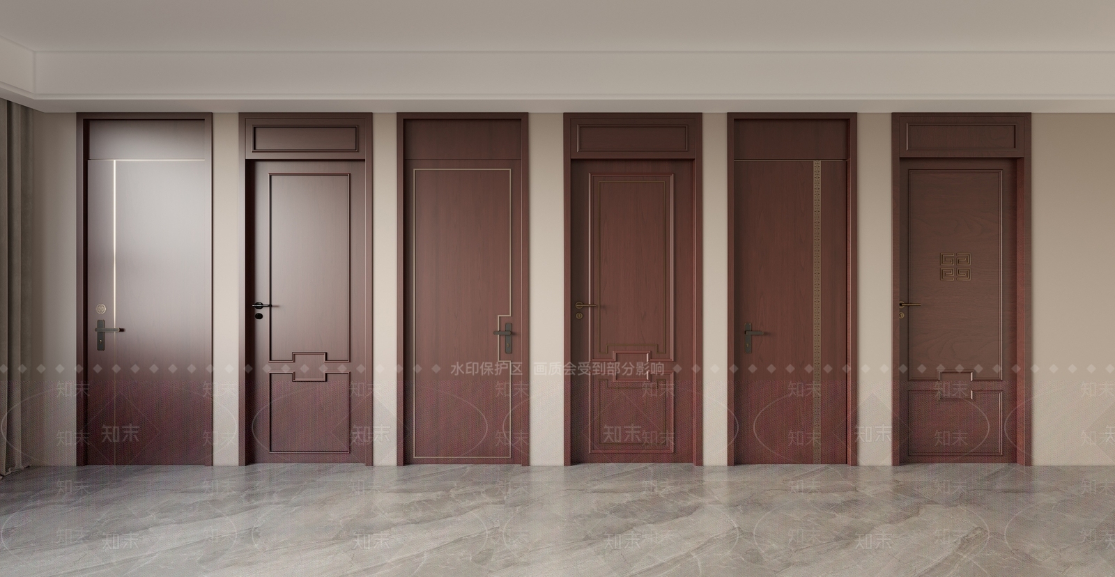 新中式单开门3D模型下载【ID:1199881679】