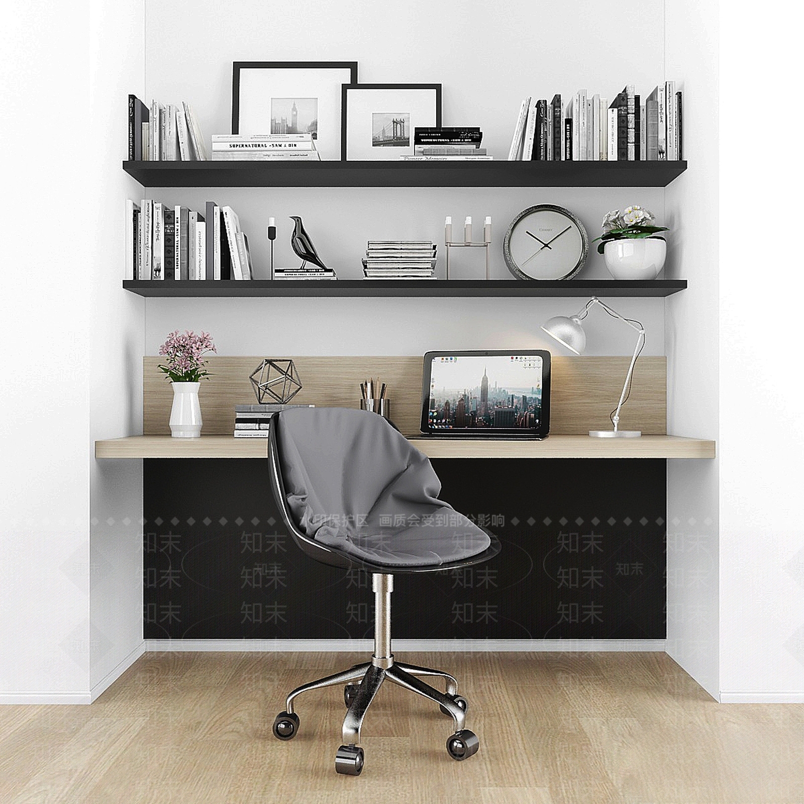 办公桌椅3D模型下载【ID:1199882624】
