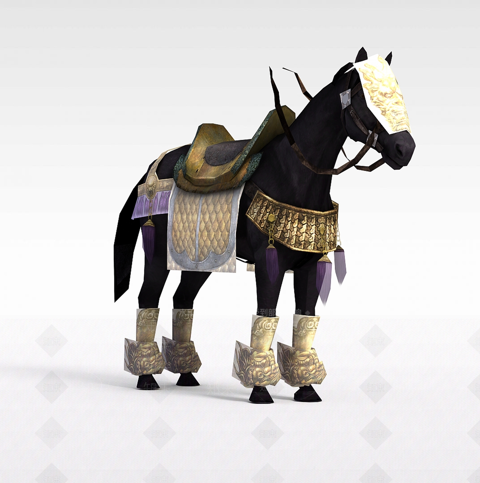 现代游戏角色战马3D模型下载【ID:1199883050】
