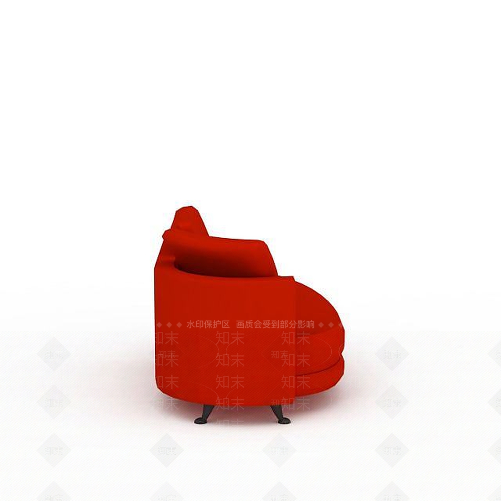 现代时尚橘色双人沙发3D模型下载【ID:1199883464】