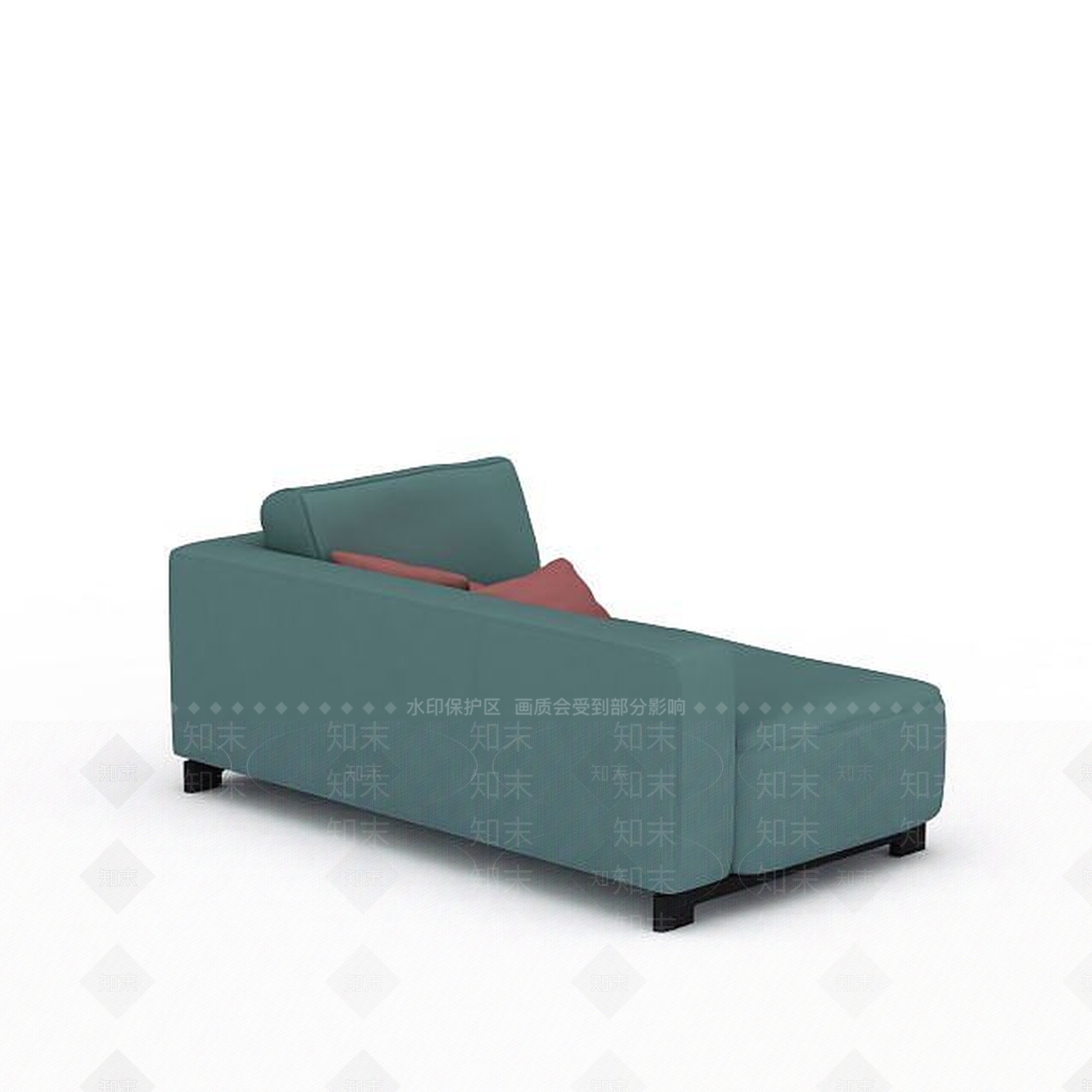 现代蓝色布艺沙发床3D模型下载【ID:1199884662】