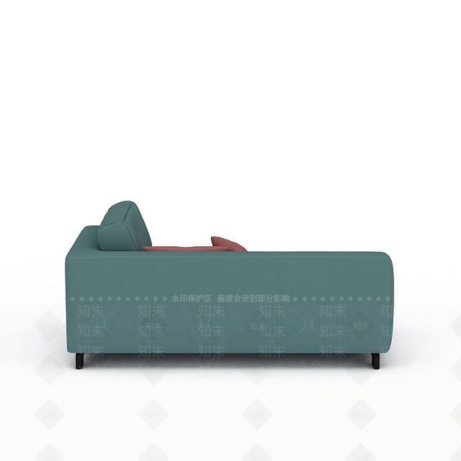 现代蓝色布艺沙发床3D模型下载【ID:1199884662】