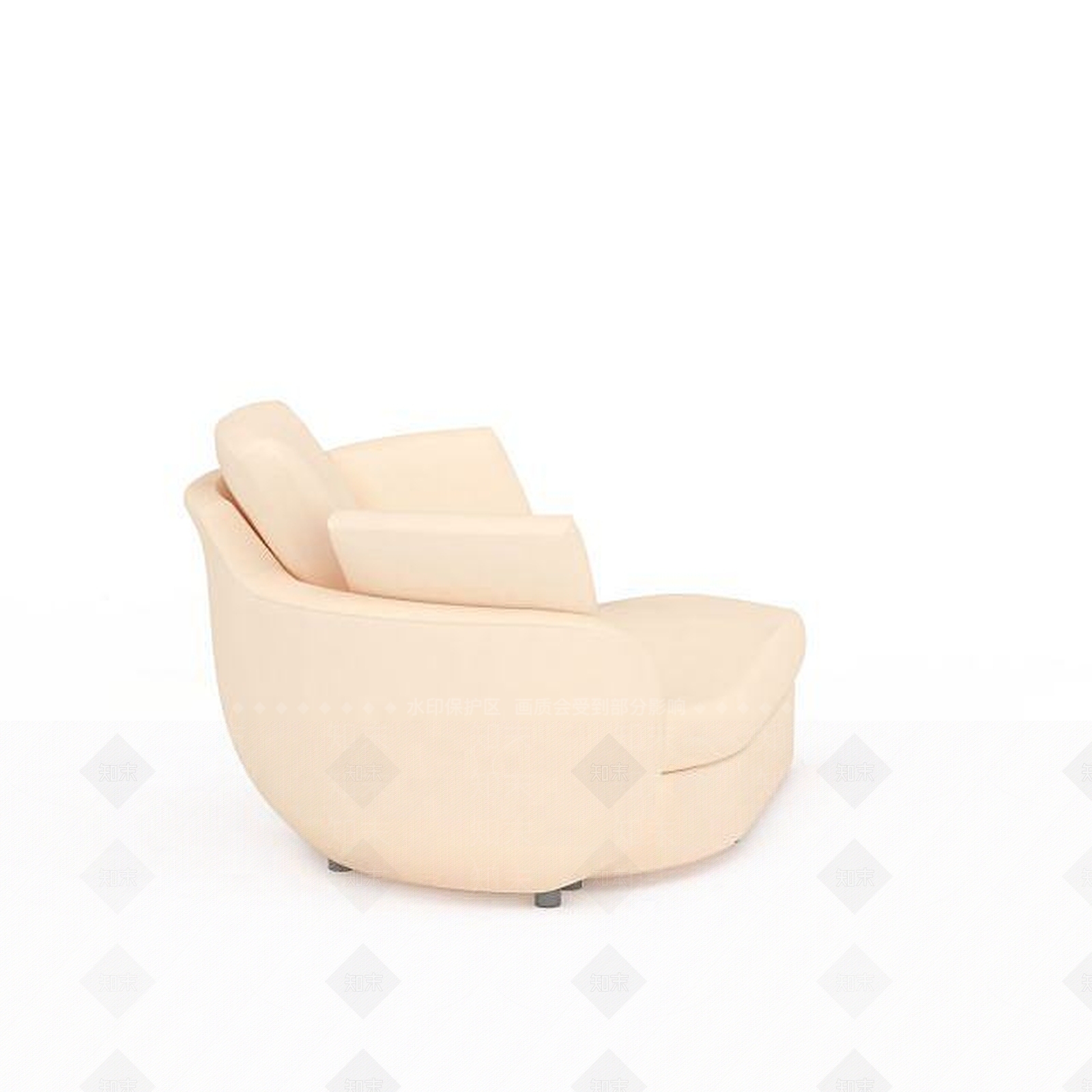 现代米色布艺沙发椅3D模型下载【ID:1199884619】