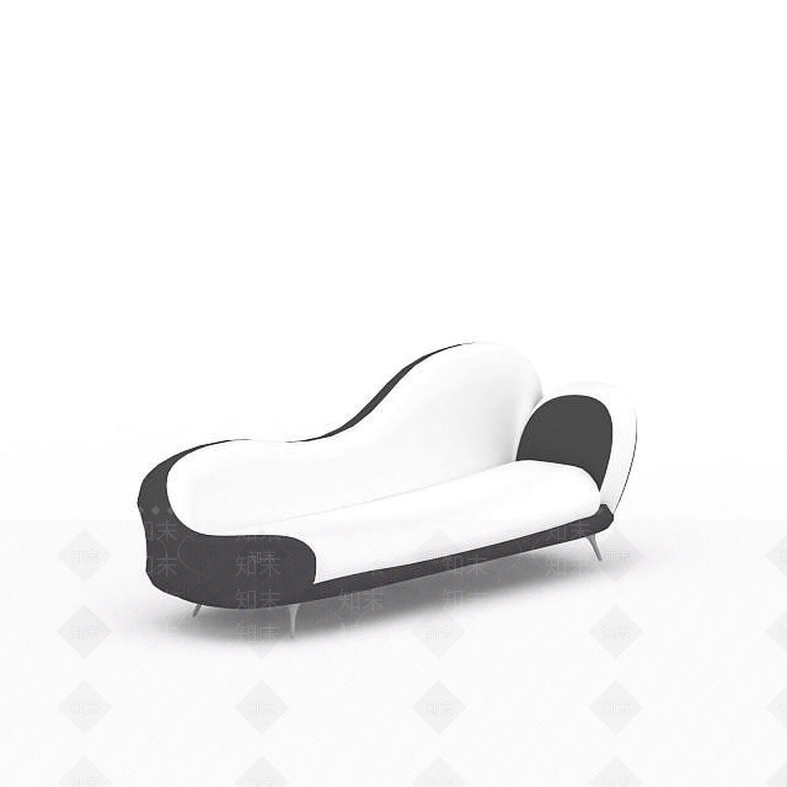现代黑白拼色沙发床3D模型下载【ID:1199884880】