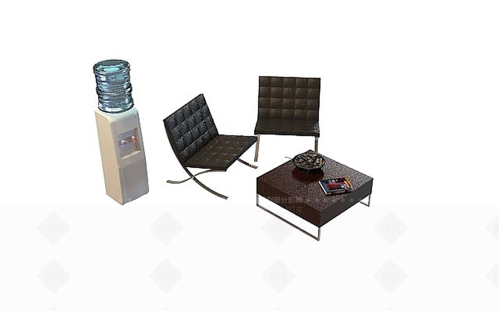 现代黑色折叠椅3D模型下载【ID:1199885531】