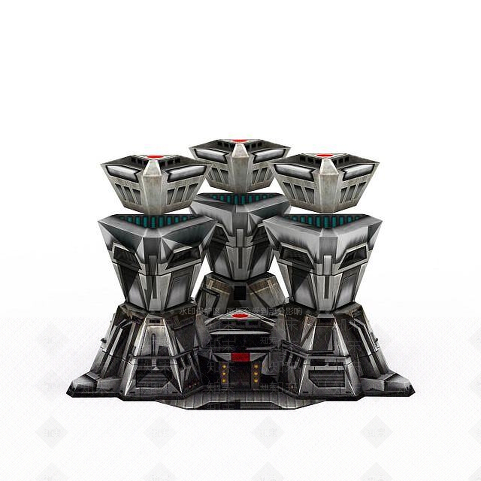 现代红色警戒建筑物游戏场景3D模型下载【ID:1199885549】