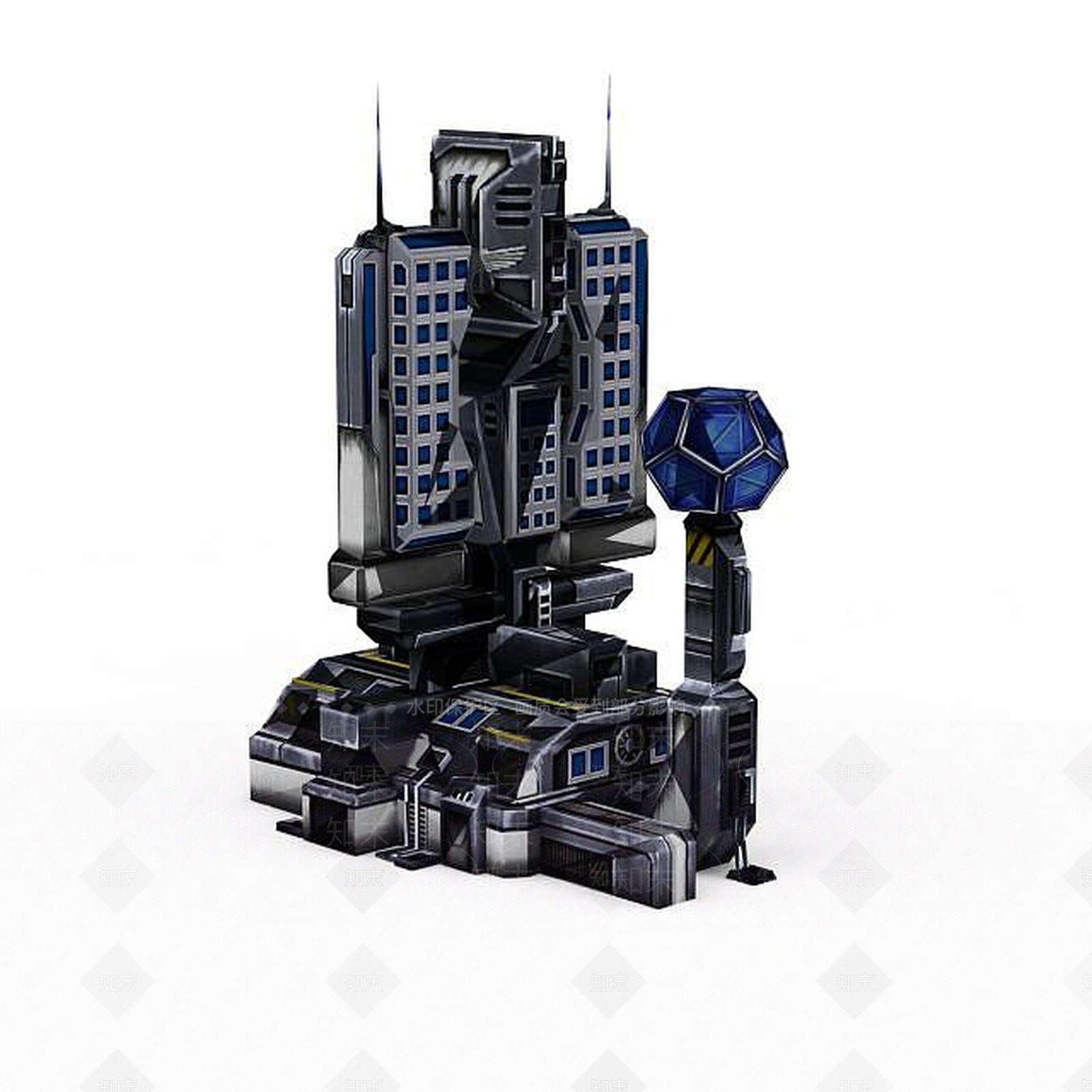 现代红色警戒美国建筑游戏装备3D模型下载【ID:1199885974】