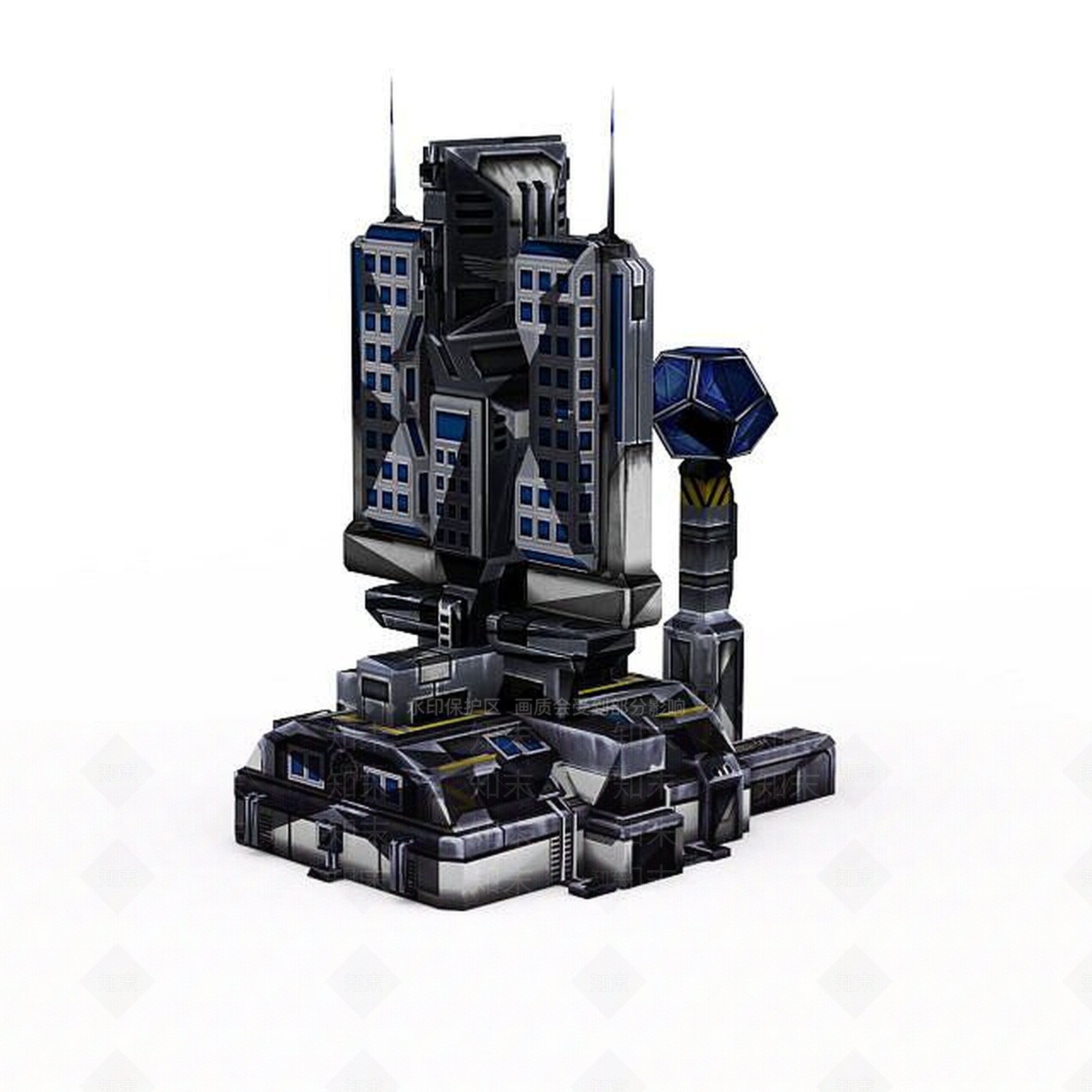 现代红色警戒美国建筑游戏装备3D模型下载【ID:1199885974】