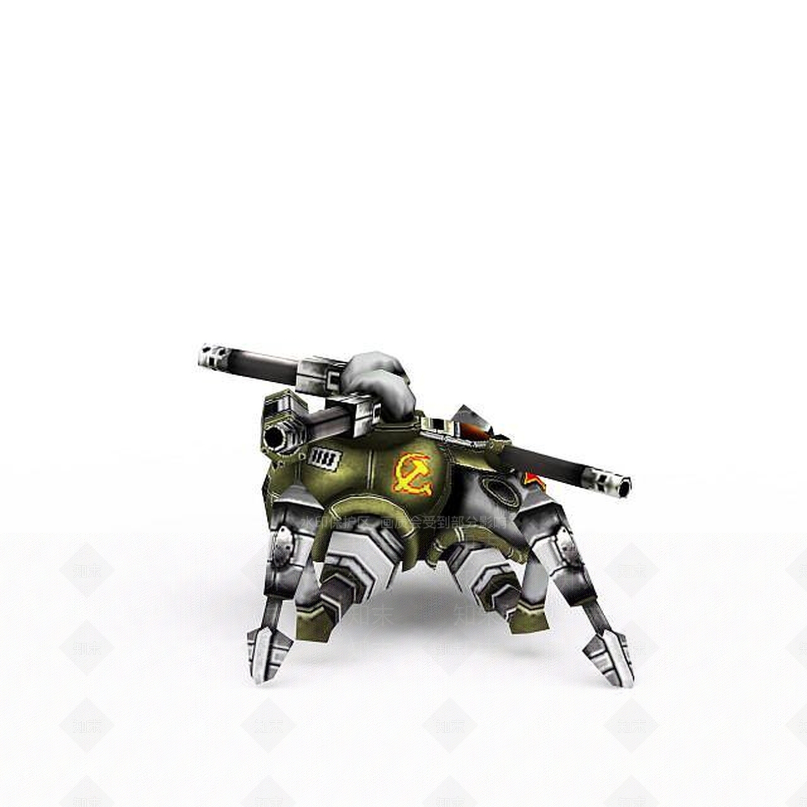 现代红色警戒苏联坦克游戏装备3D模型下载【ID:1199886625】