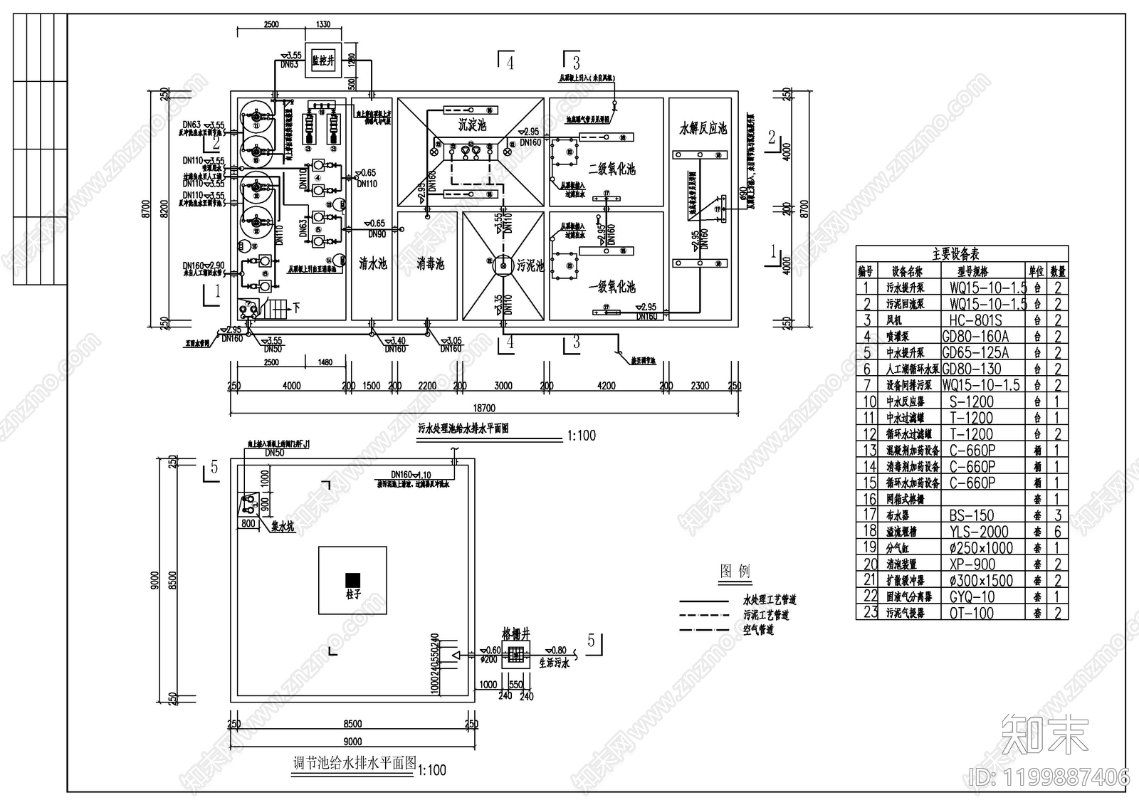 水处理cad施工图下载【ID:1199887406】