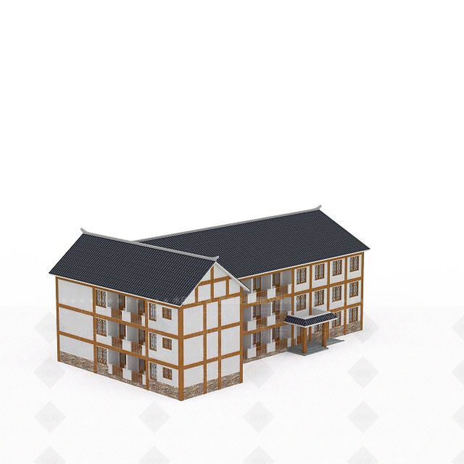 现代办公楼3D模型下载【ID:1199888361】