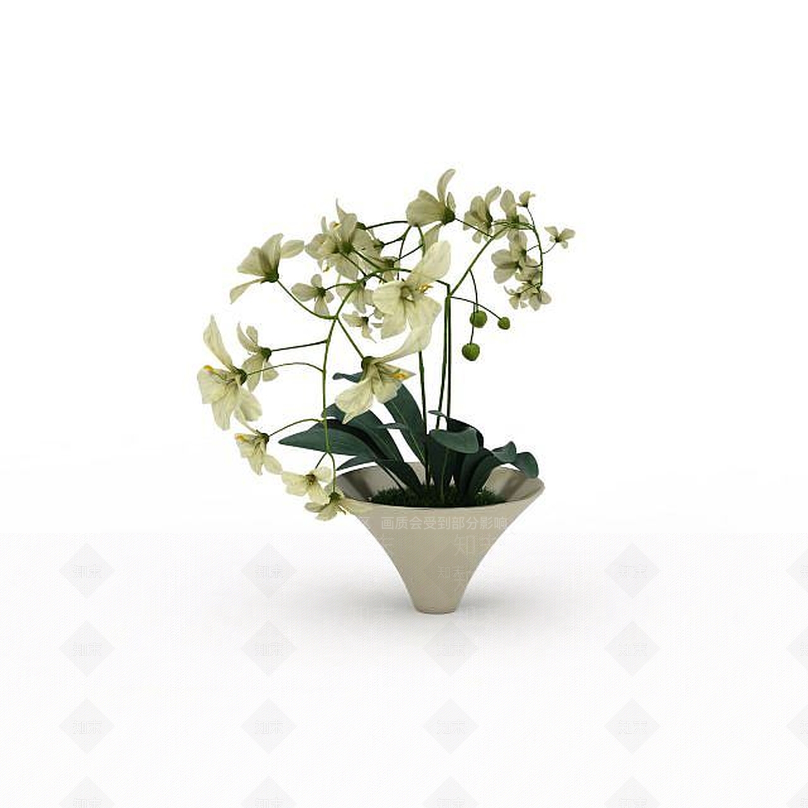 现代鲜花盆栽3D模型下载【ID:1199890241】