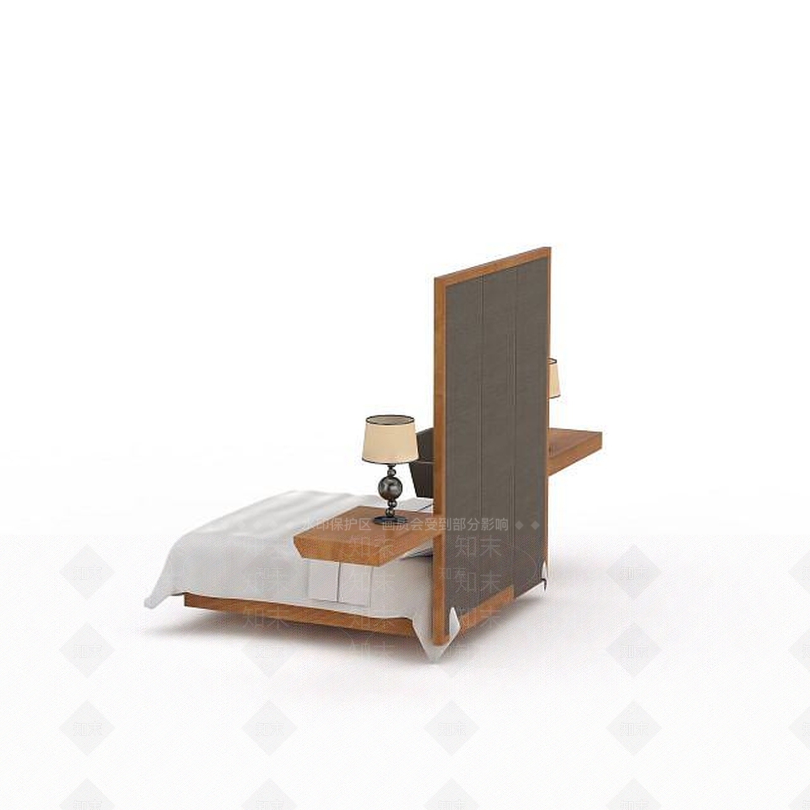现代简约双人床3D模型下载【ID:1199892913】