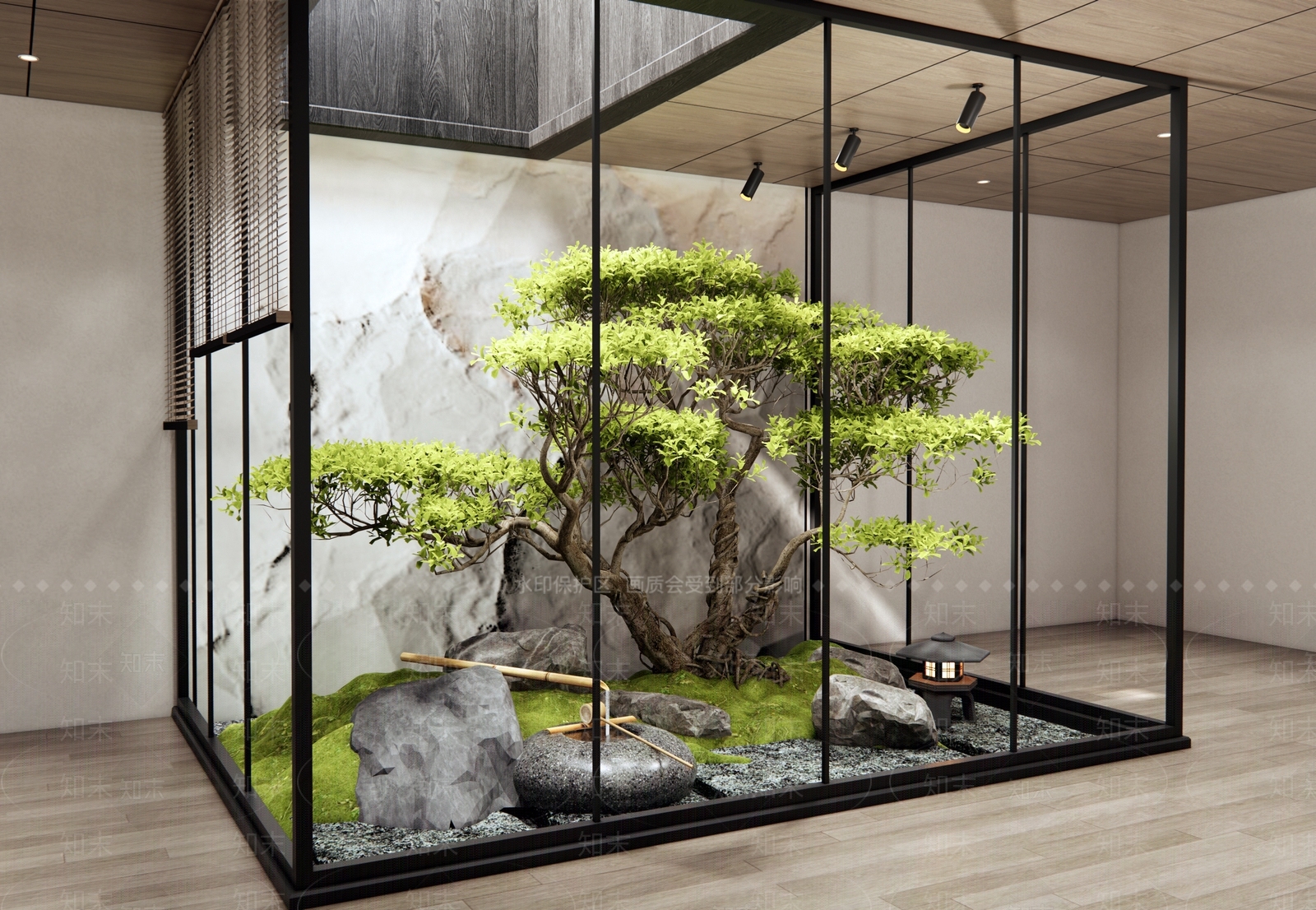 新中式庭院小品SU模型下载【ID:1199893123】