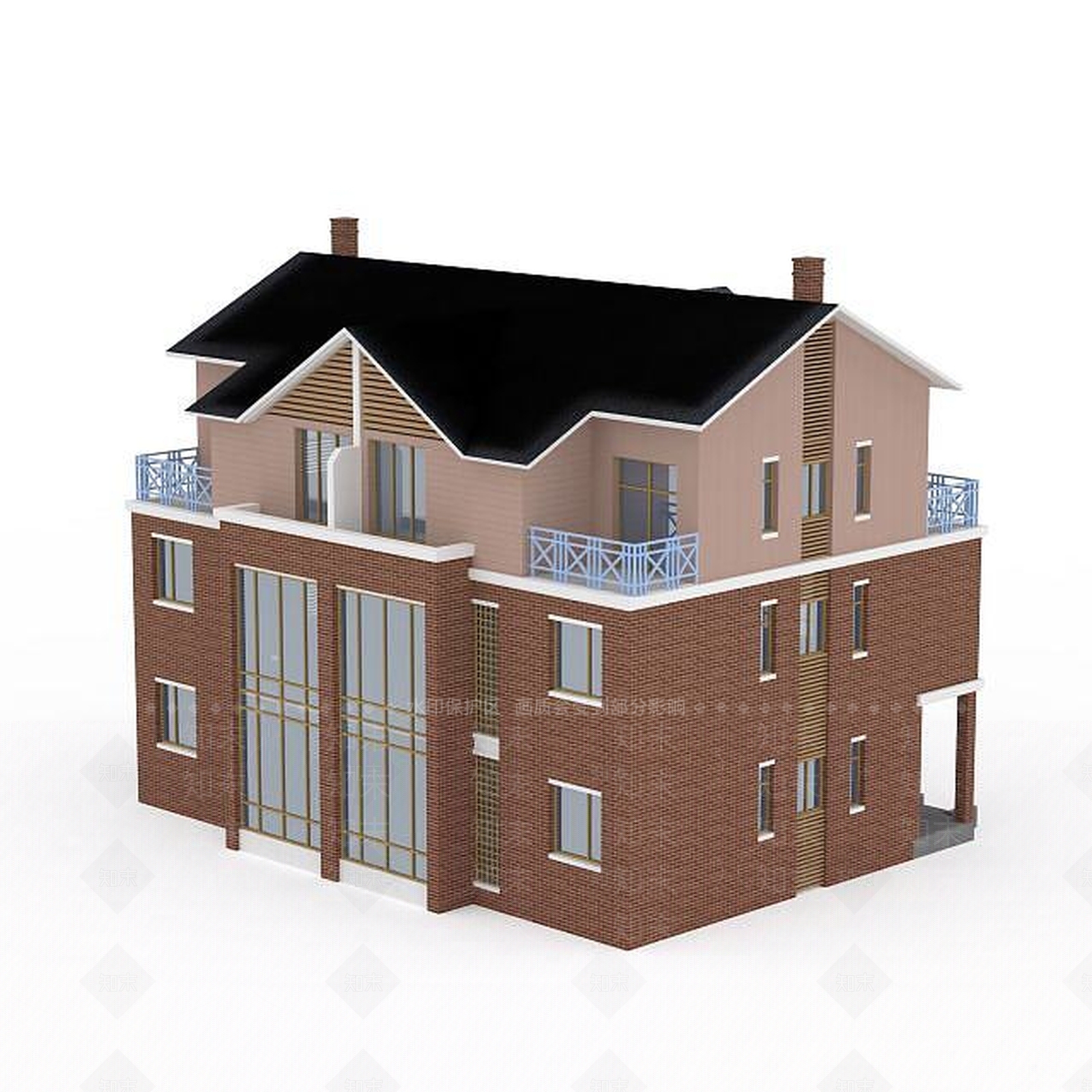 现代别墅3D模型下载【ID:1199893074】