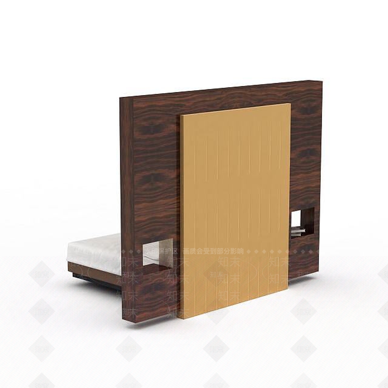 现代卧室软包双人床3D模型下载【ID:1199893292】