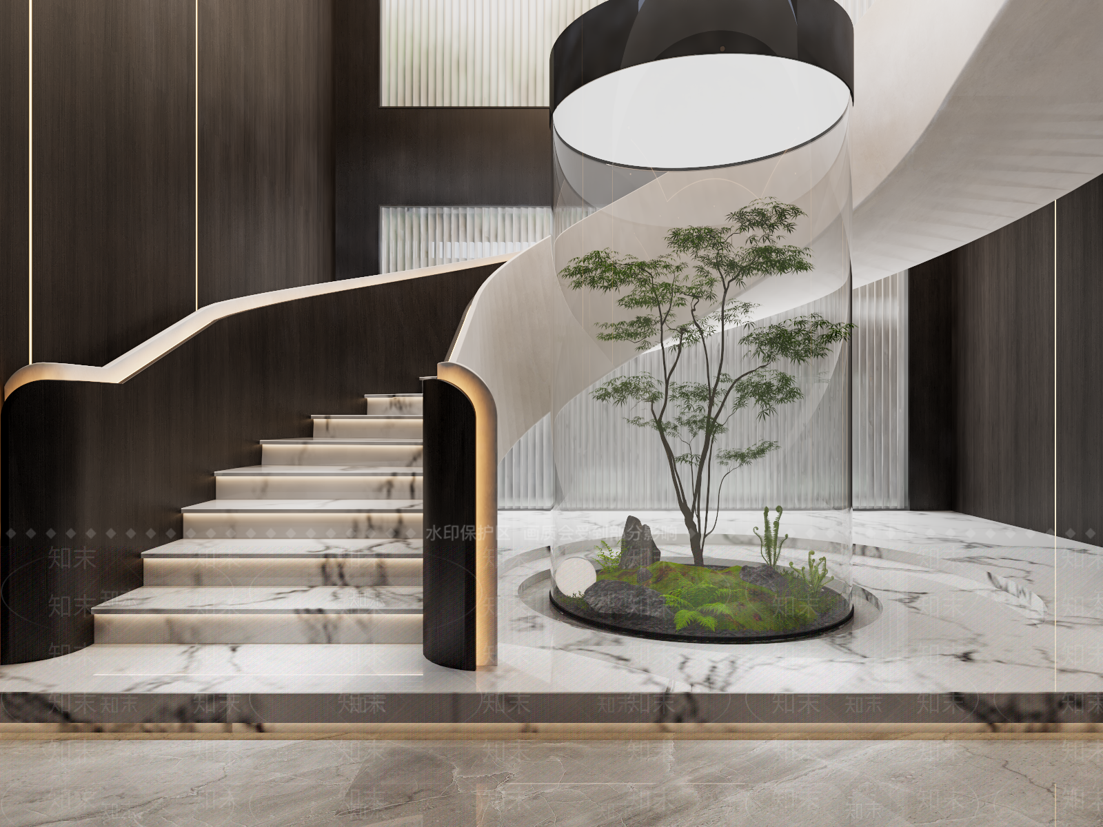 现代旋转楼梯3D模型下载【ID:1199893402】