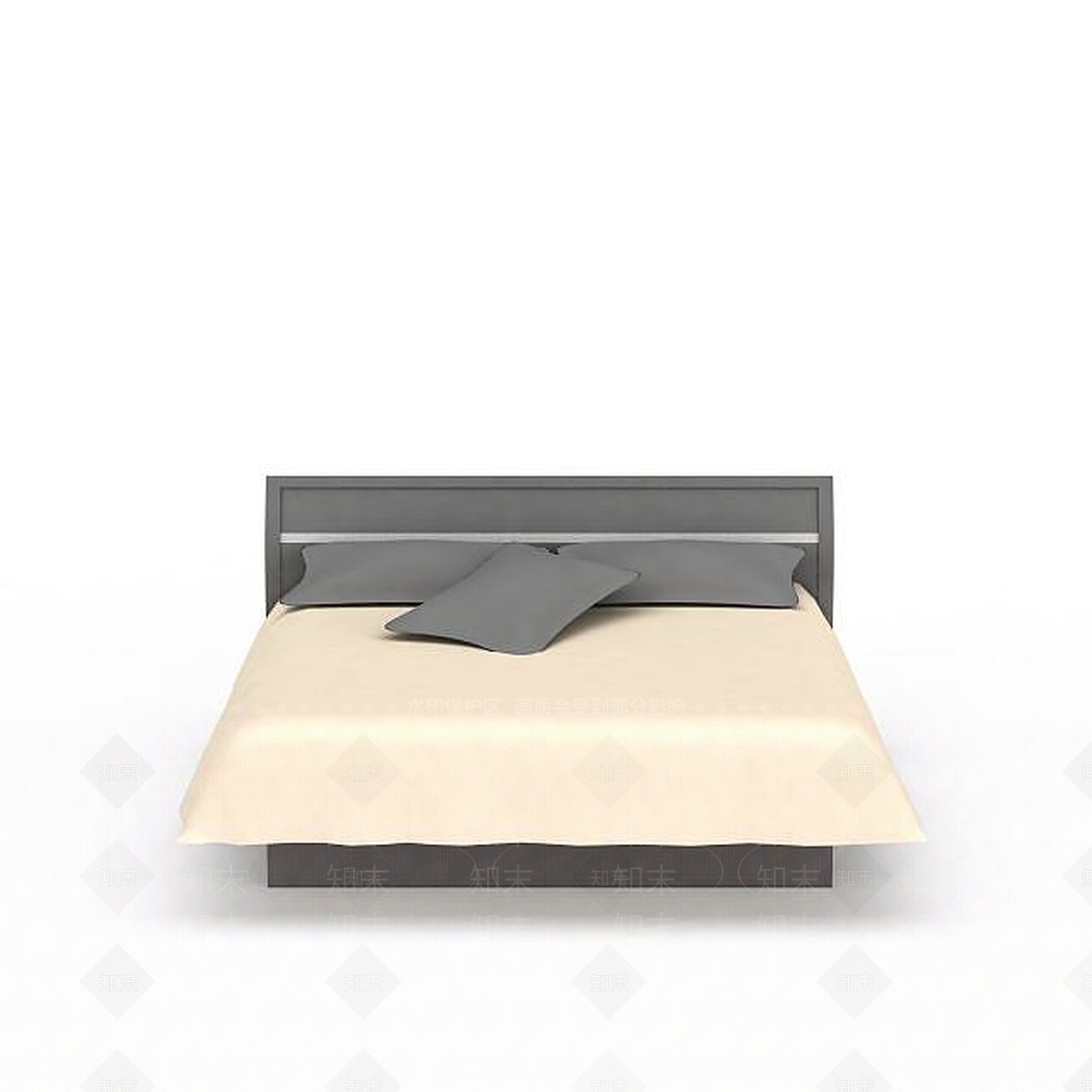 现代简约双人床3D模型下载【ID:1199893580】