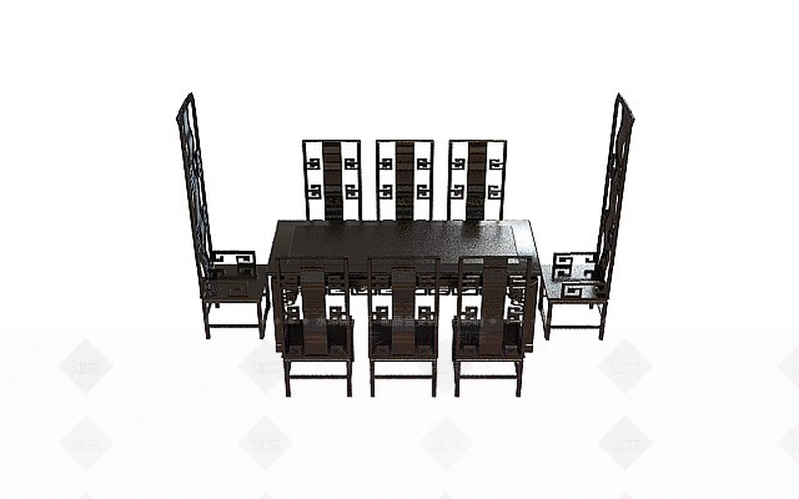 中式餐桌椅3D模型下载【ID:1199894206】