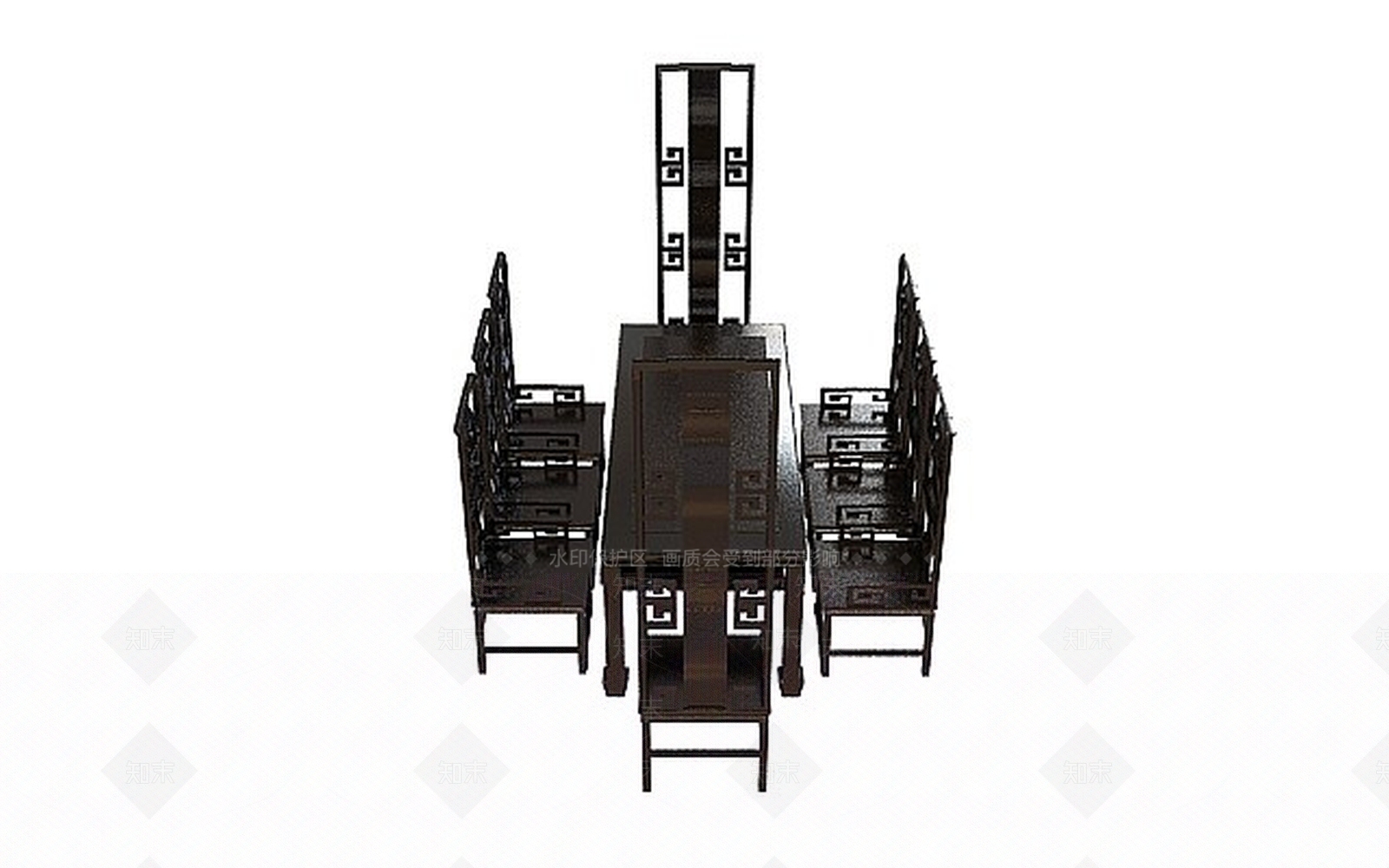 中式餐桌椅3D模型下载【ID:1199894206】