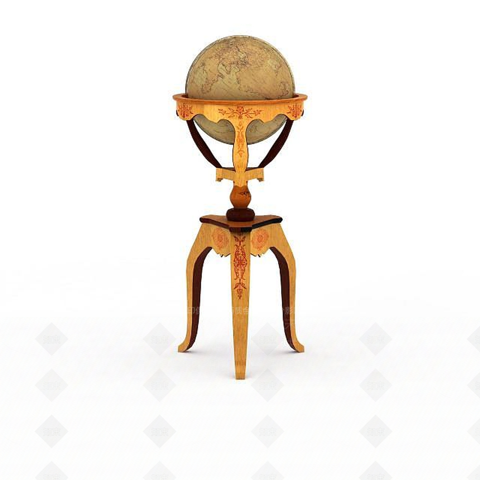 现代地球仪摆件3D模型下载【ID:1199896209】