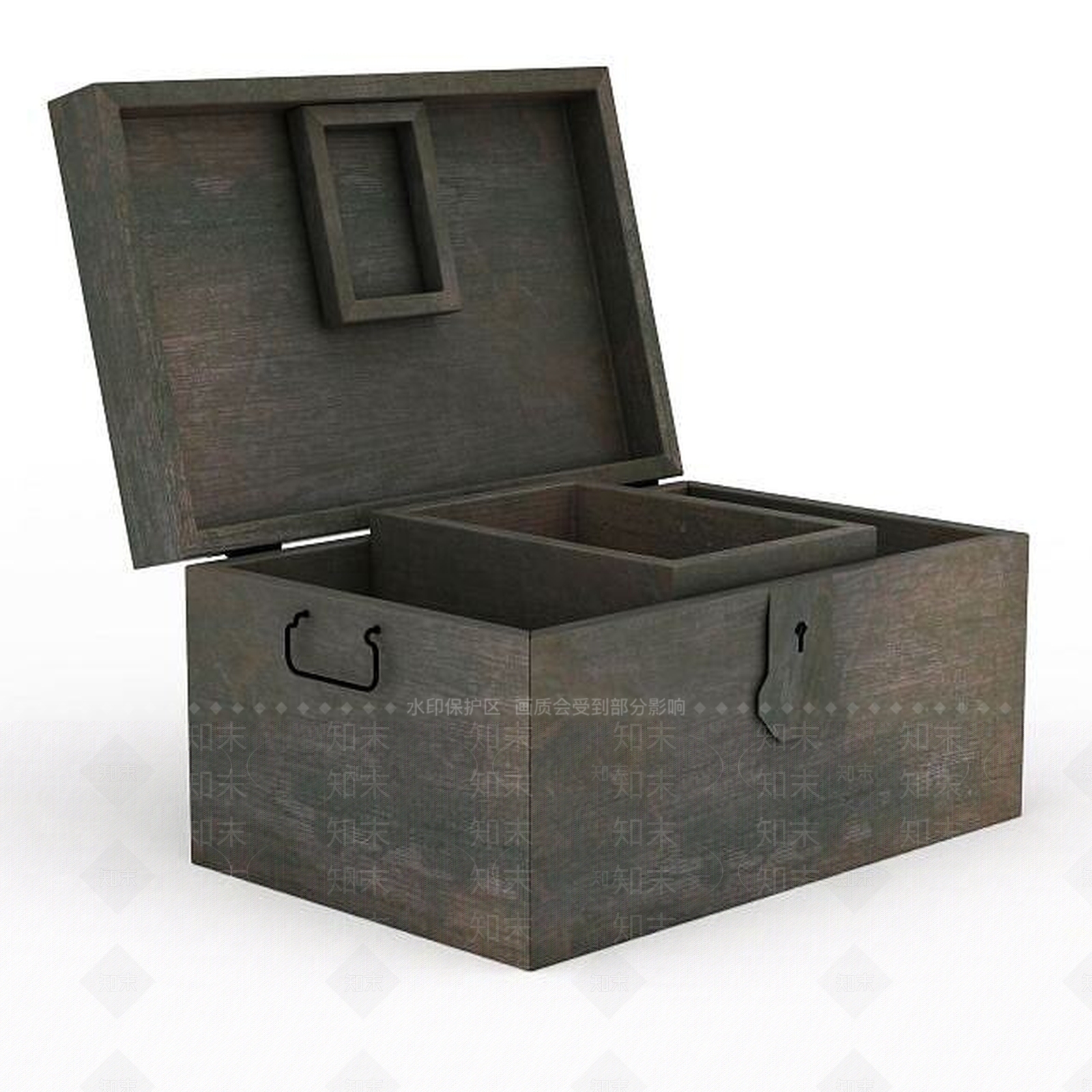 现代仿古做旧木箱3D模型下载【ID:1199896371】
