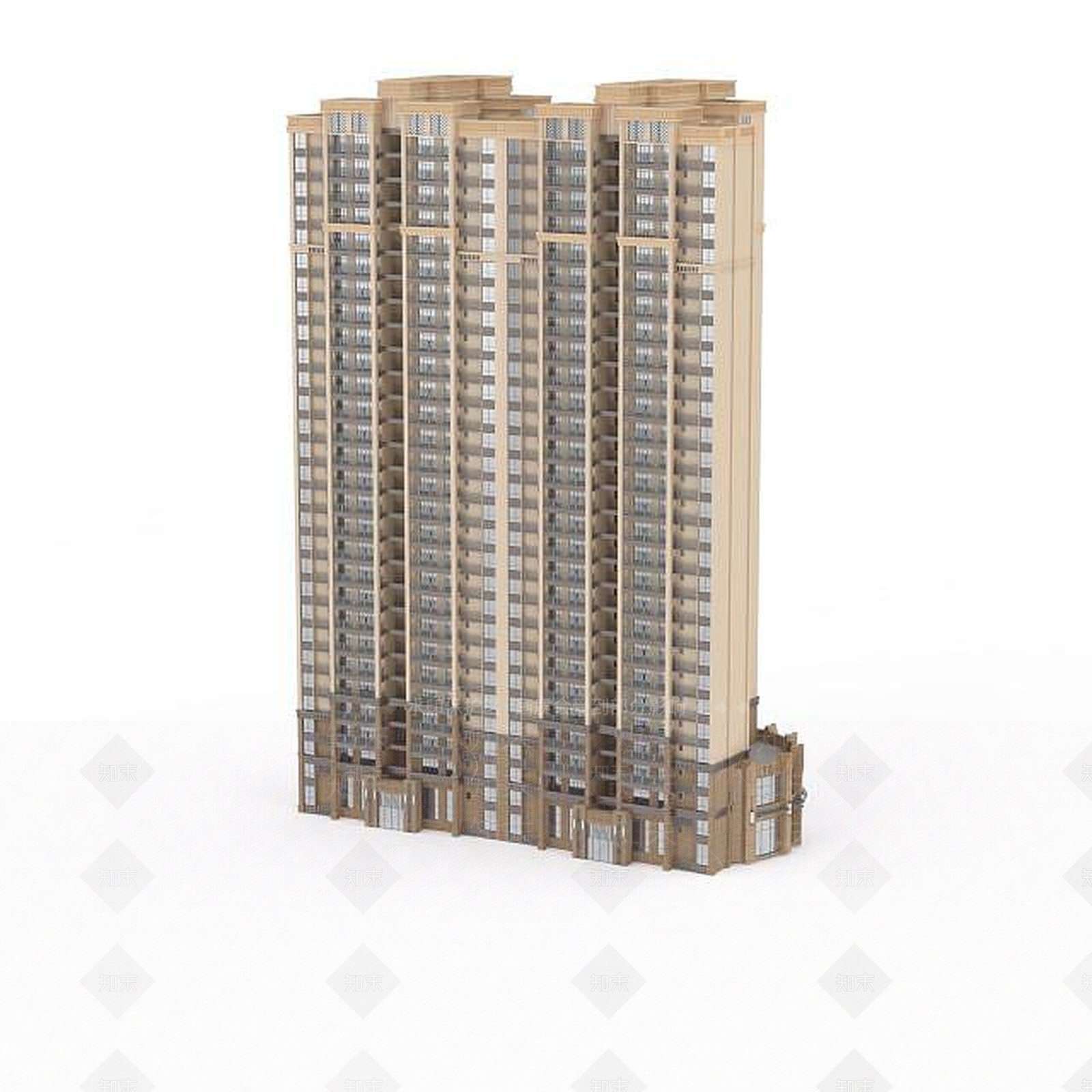 欧式古典欧式高层建筑3D模型下载【ID:1199896807】