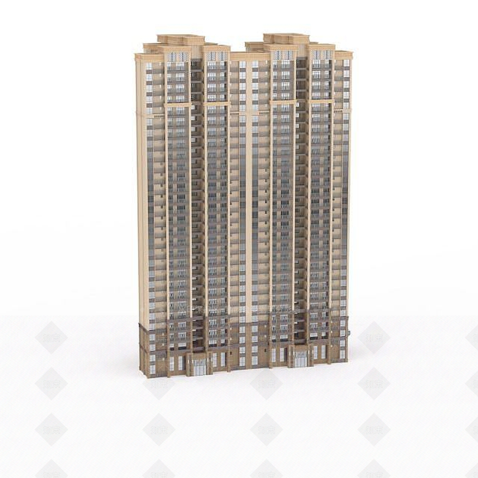 欧式古典欧式高层建筑3D模型下载【ID:1199896807】