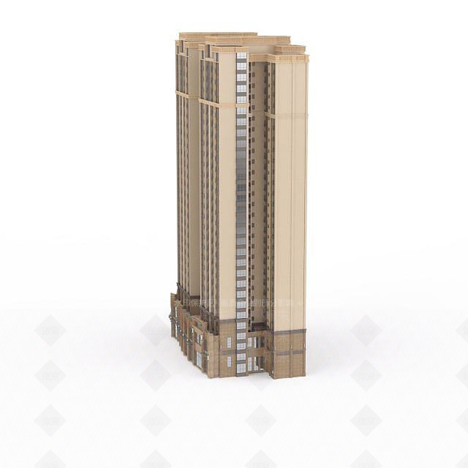 欧式古典欧式高层建筑3D模型下载【ID:1199896807】