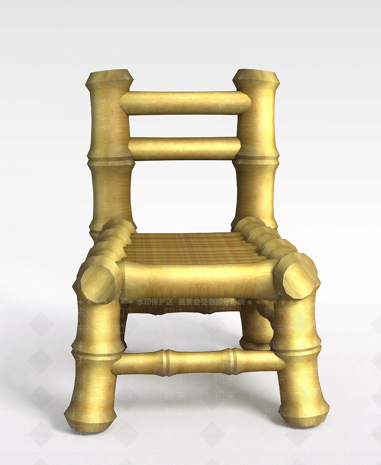 现代游戏场景道具竹椅3D模型下载【ID:1199897377】