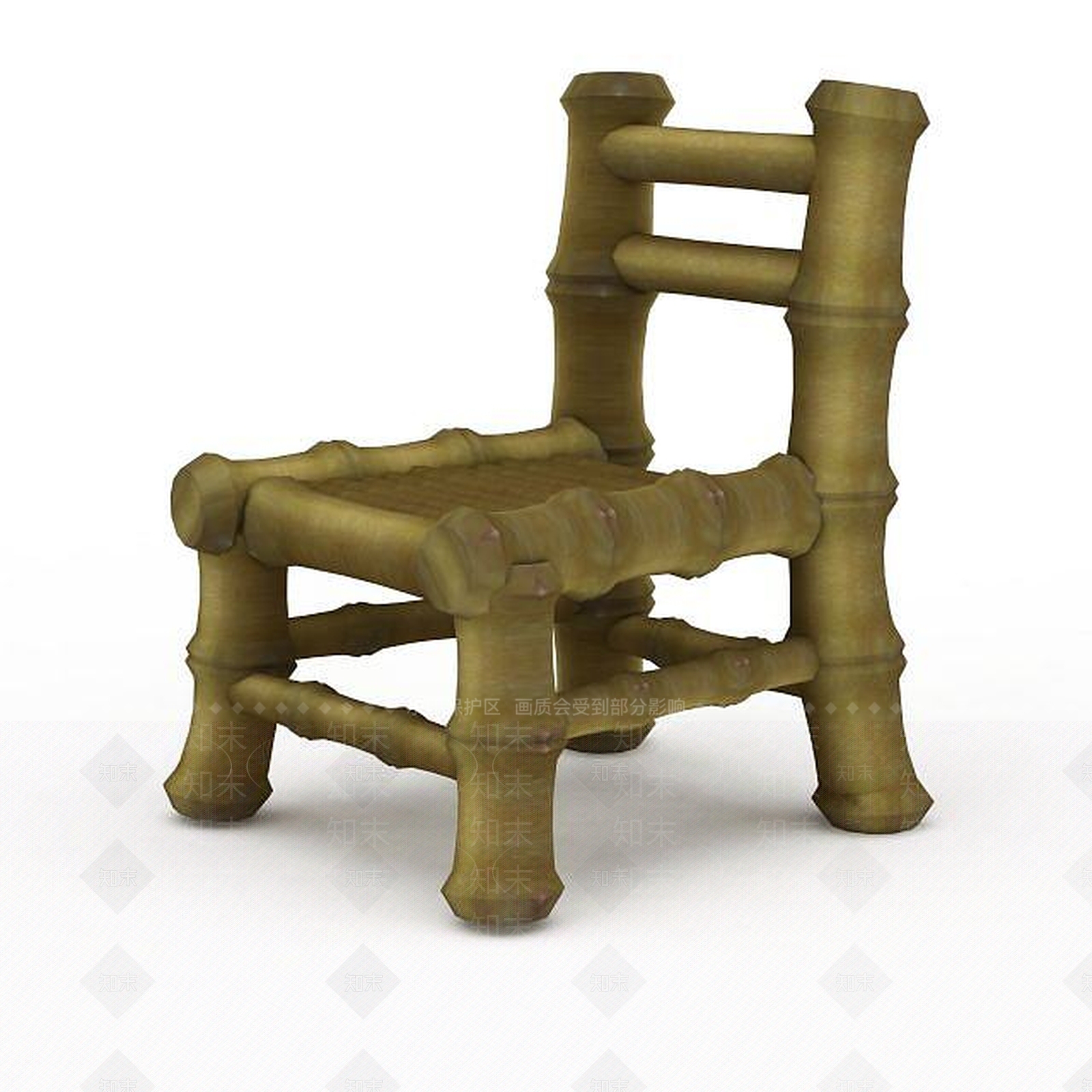 现代游戏场景道具竹椅3D模型下载【ID:1199897377】