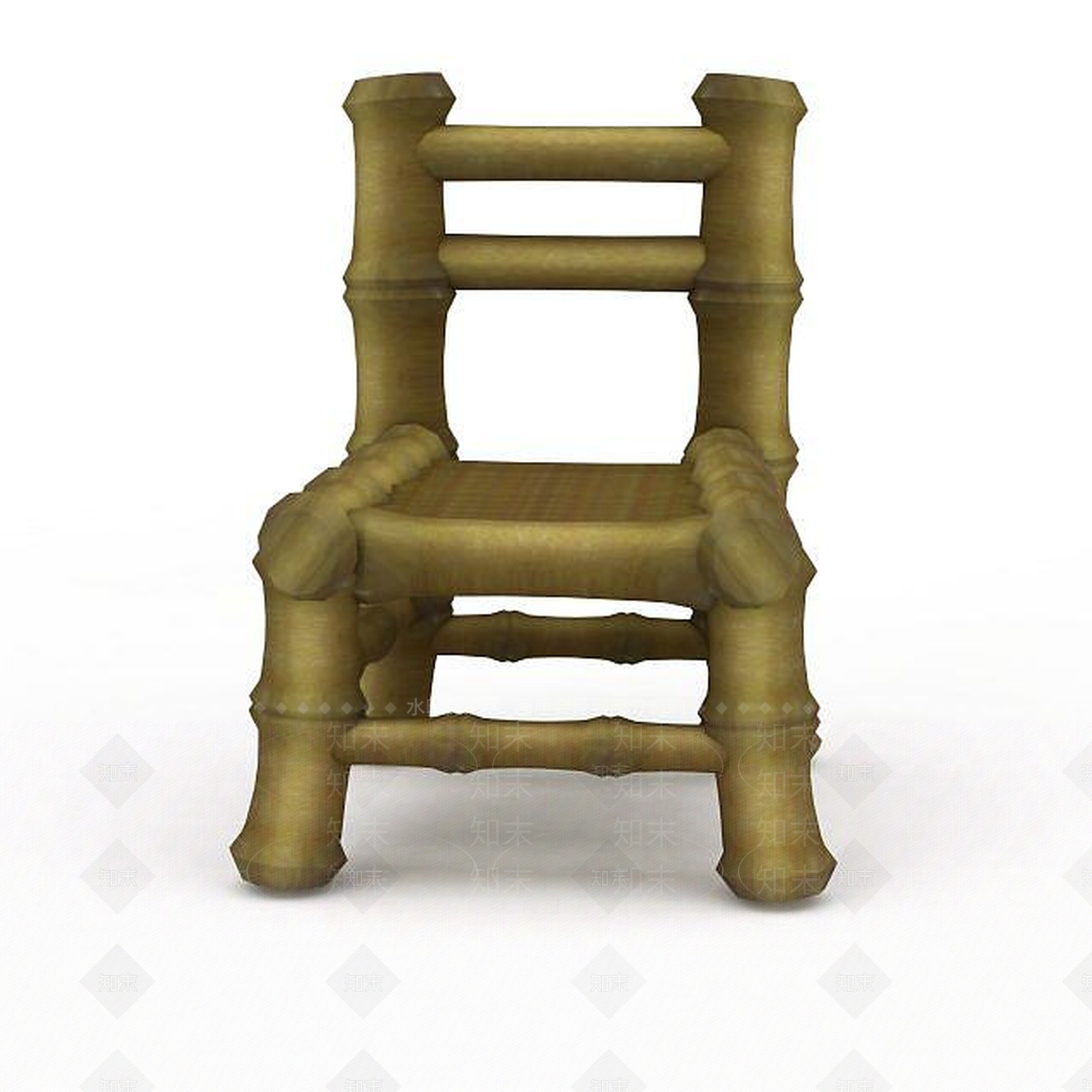 现代游戏场景道具竹椅3D模型下载【ID:1199897377】