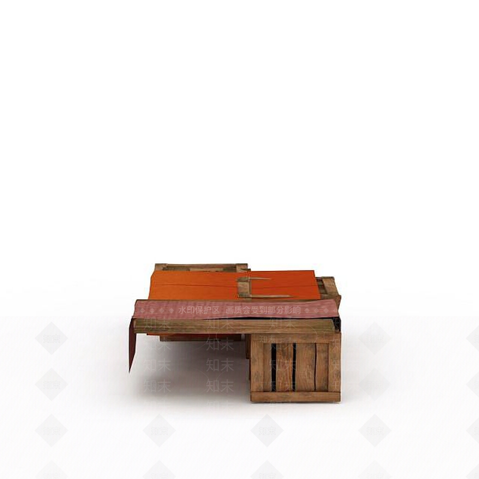 现代游戏场景道具实木床3D模型下载【ID:1199897834】