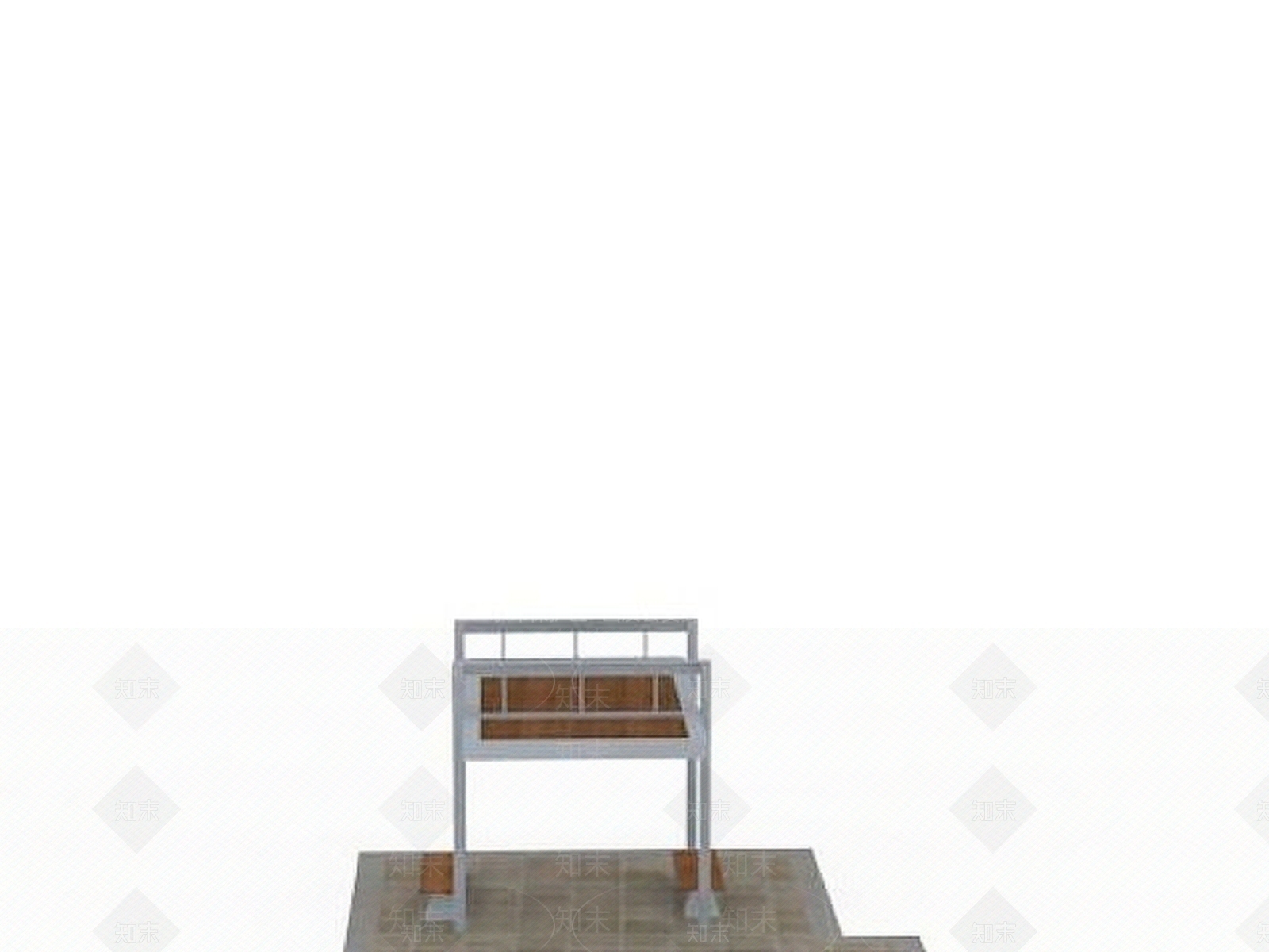 现代白色铁艺花架3D模型下载【ID:1199898305】