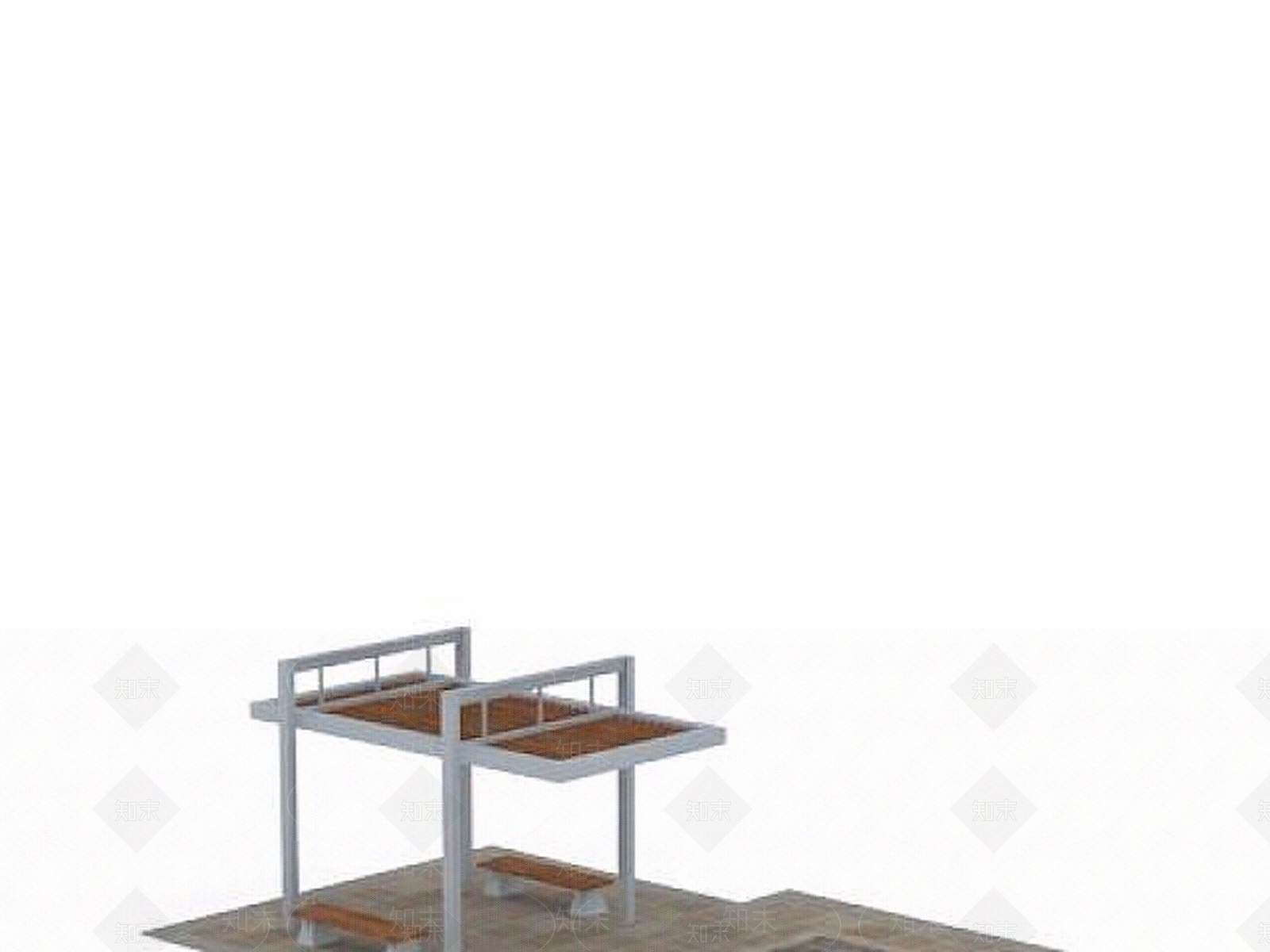 现代白色铁艺花架3D模型下载【ID:1199898305】