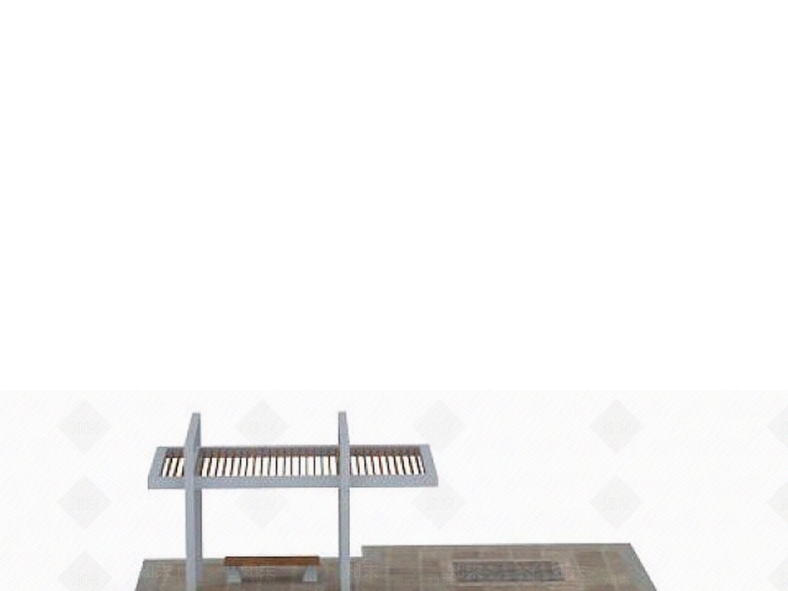 现代白色铁艺花架3D模型下载【ID:1199898305】